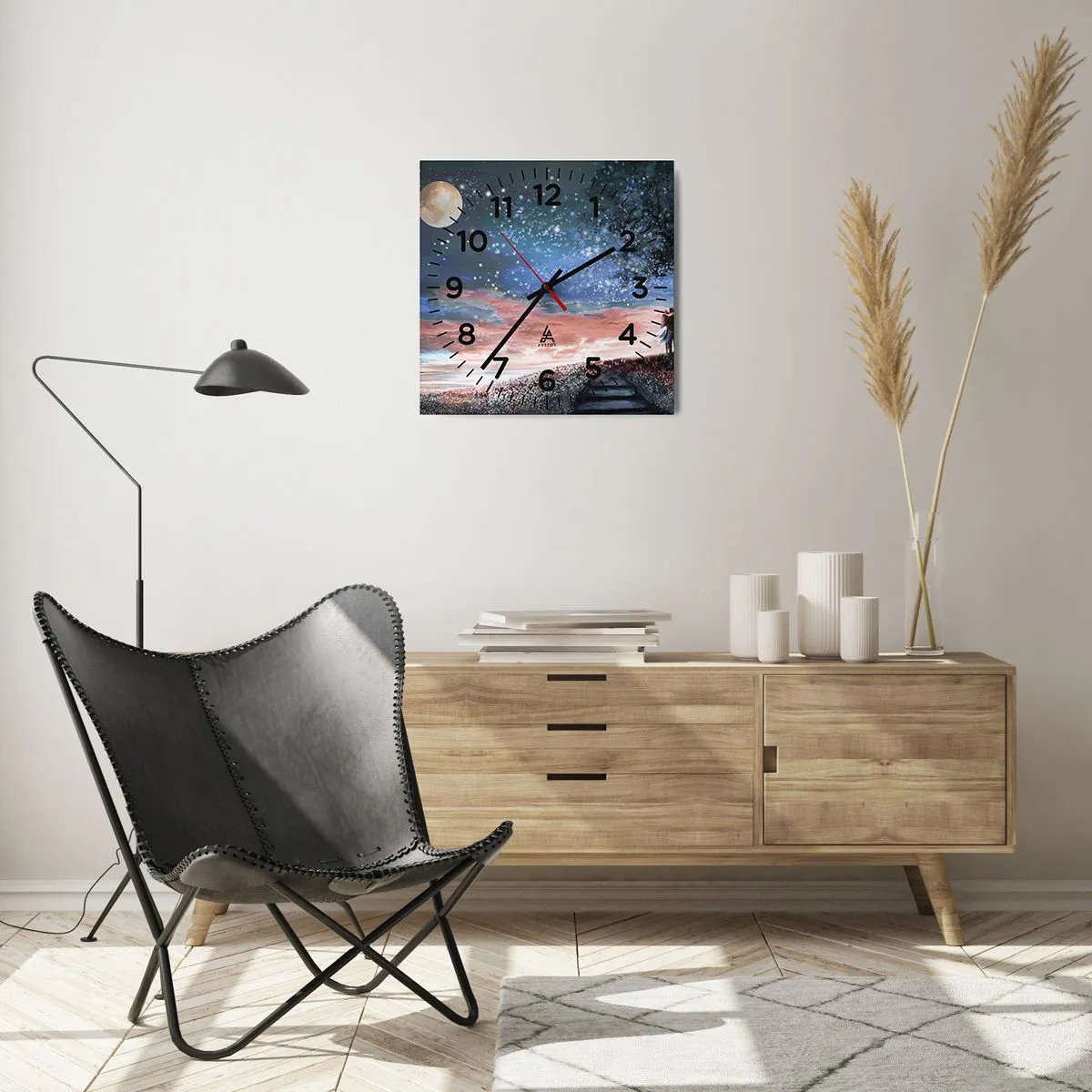 Reloj de pared - Reloj de vidrio - Un espectáculo estelar - 40x40 cm