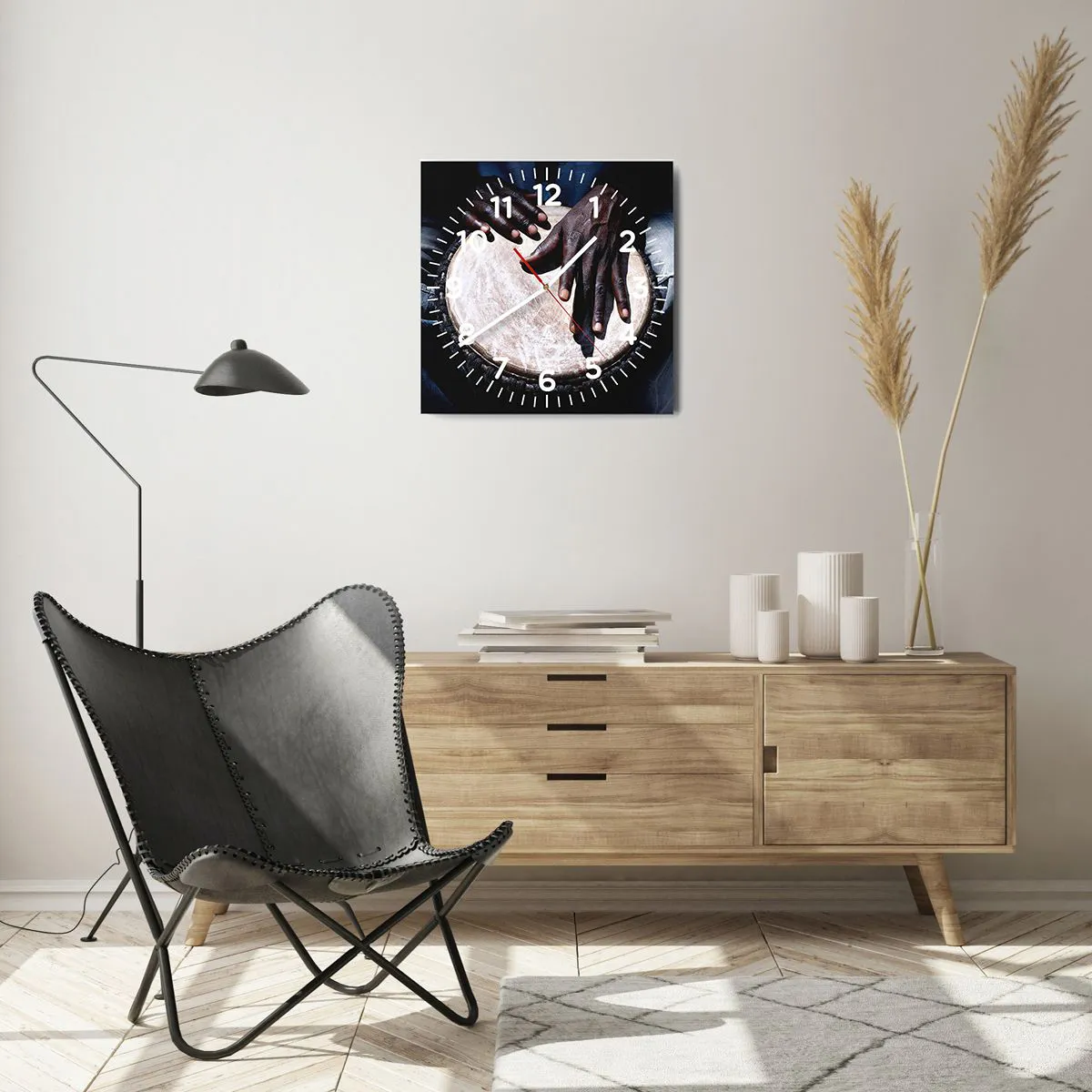 Wanduhr - Glasuhr - Lebe in deinem eigenen Rhythmus - 40x40 cm