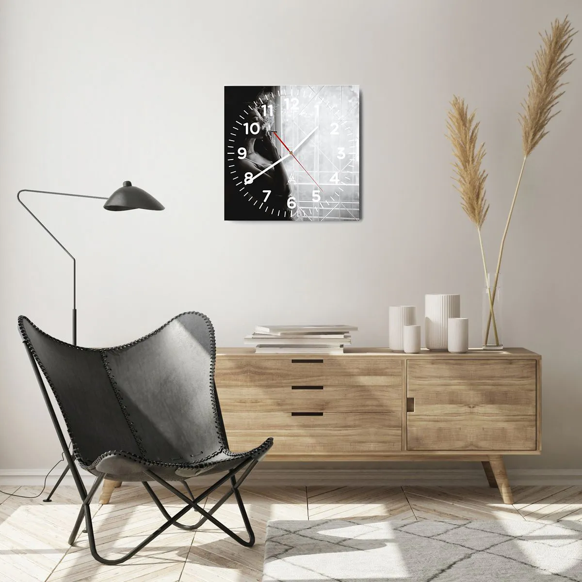 Wanduhr - Glasuhr - Sinnlicher Moment - 40x40 cm