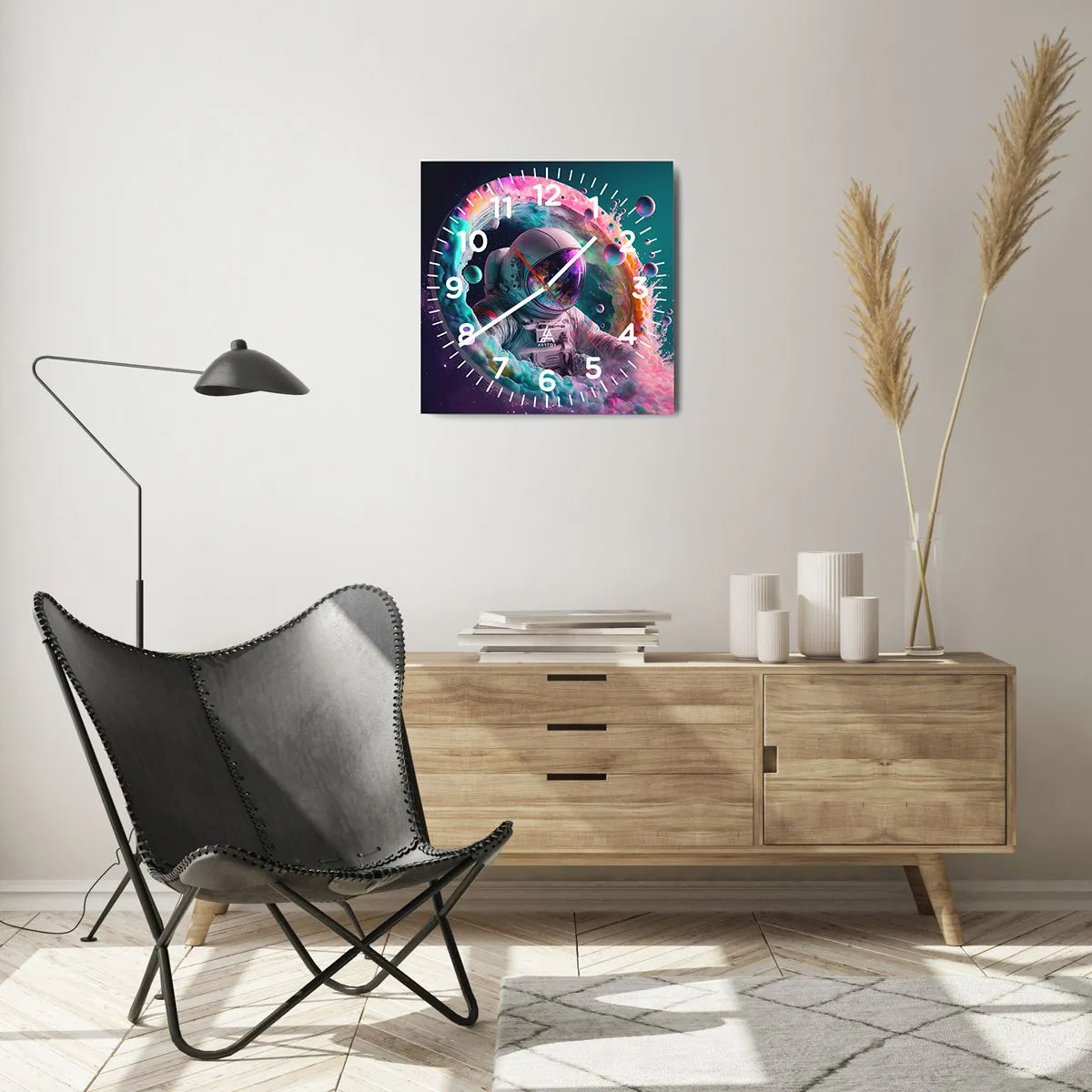 Relógio de parede - Relógio em vidro - Portão estrela - 40x40 cm