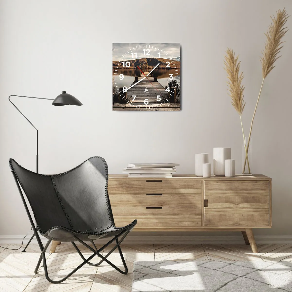 Nástěnné hodiny - Krajina v tichu - 40x40 cm
