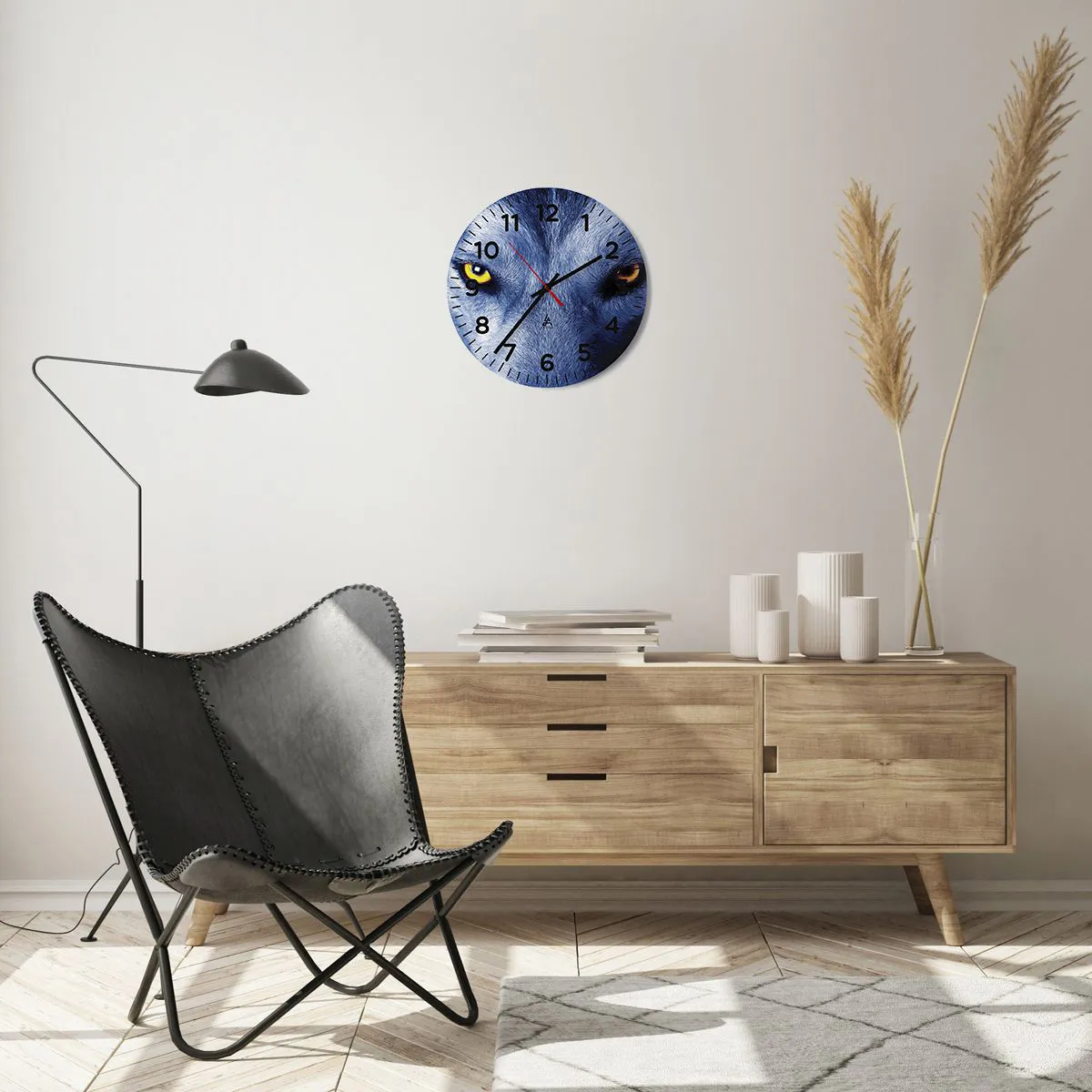 Väggklocka - Klocka på glas - Hypnotiserade titt - 30x30 cm