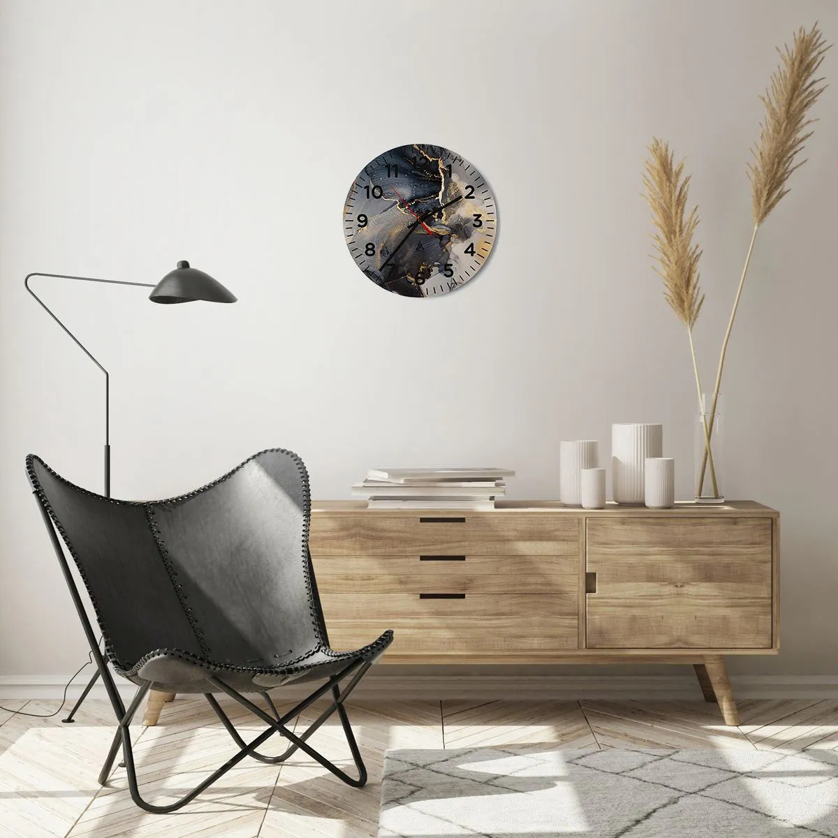 Ceas de perete - Ceas pe sticlă - Viața unei pietre - 30x30 cm