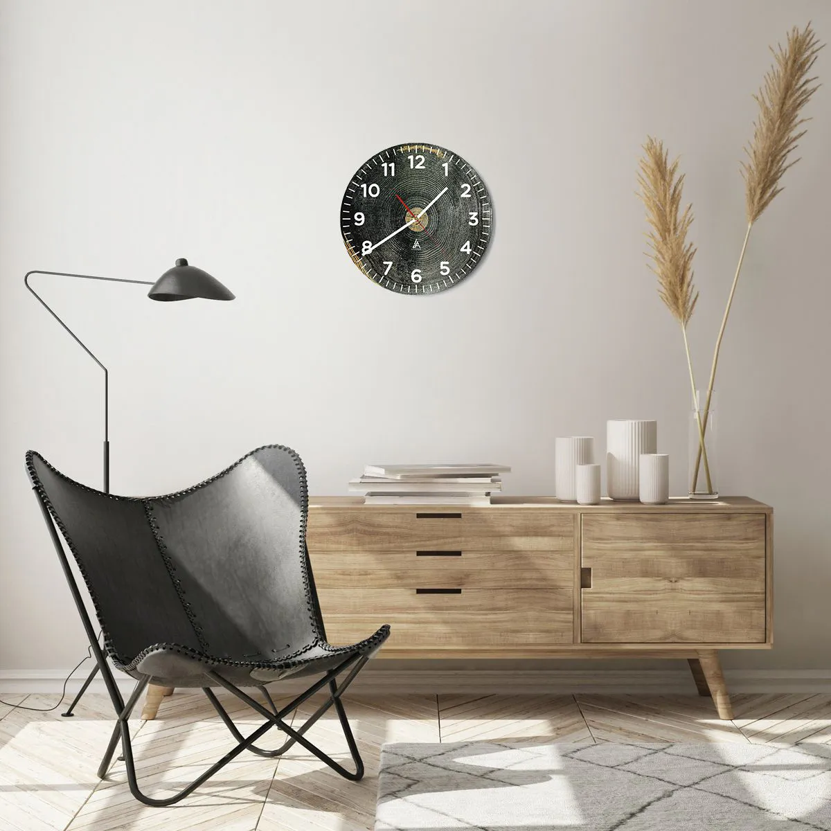 Wanduhr - Glasuhr - Veränderung und Beständigkeit - 30x30 cm