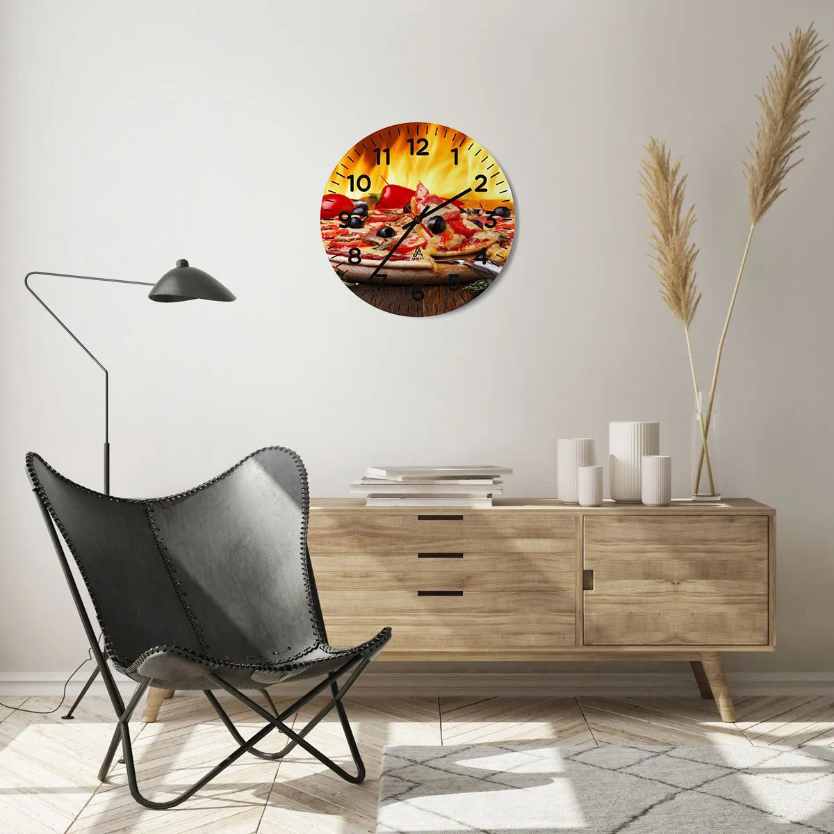 Ceas de perete - Ceas pe sticlă - From Italy with love - 40x40 cm