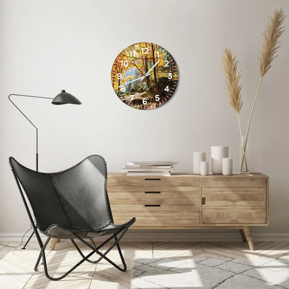 Wall clock - Clock on glass - Time for Rest - 40x40 cm