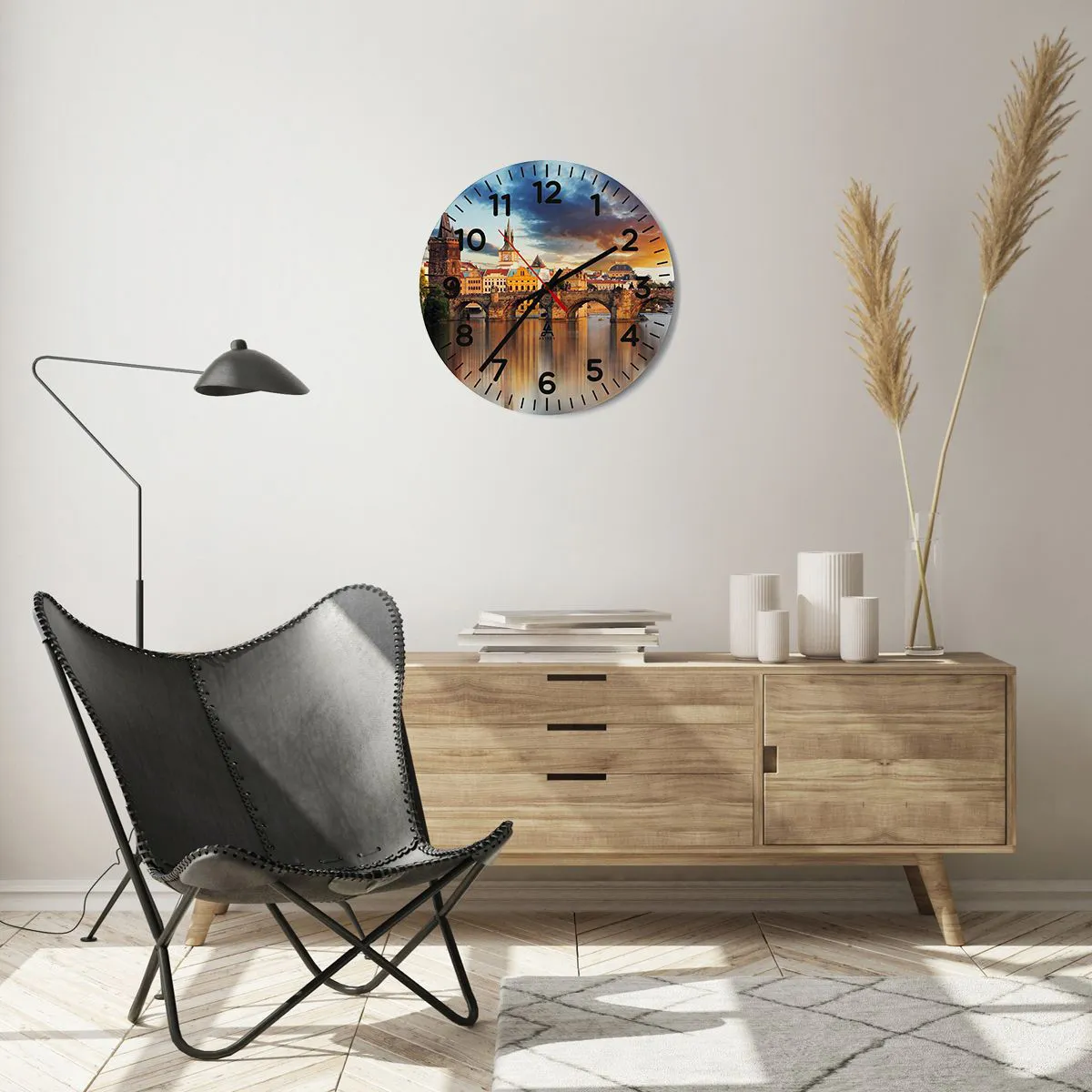 Väggklocka - Klocka på glas - Vacker sedan århundraden - 40x40 cm