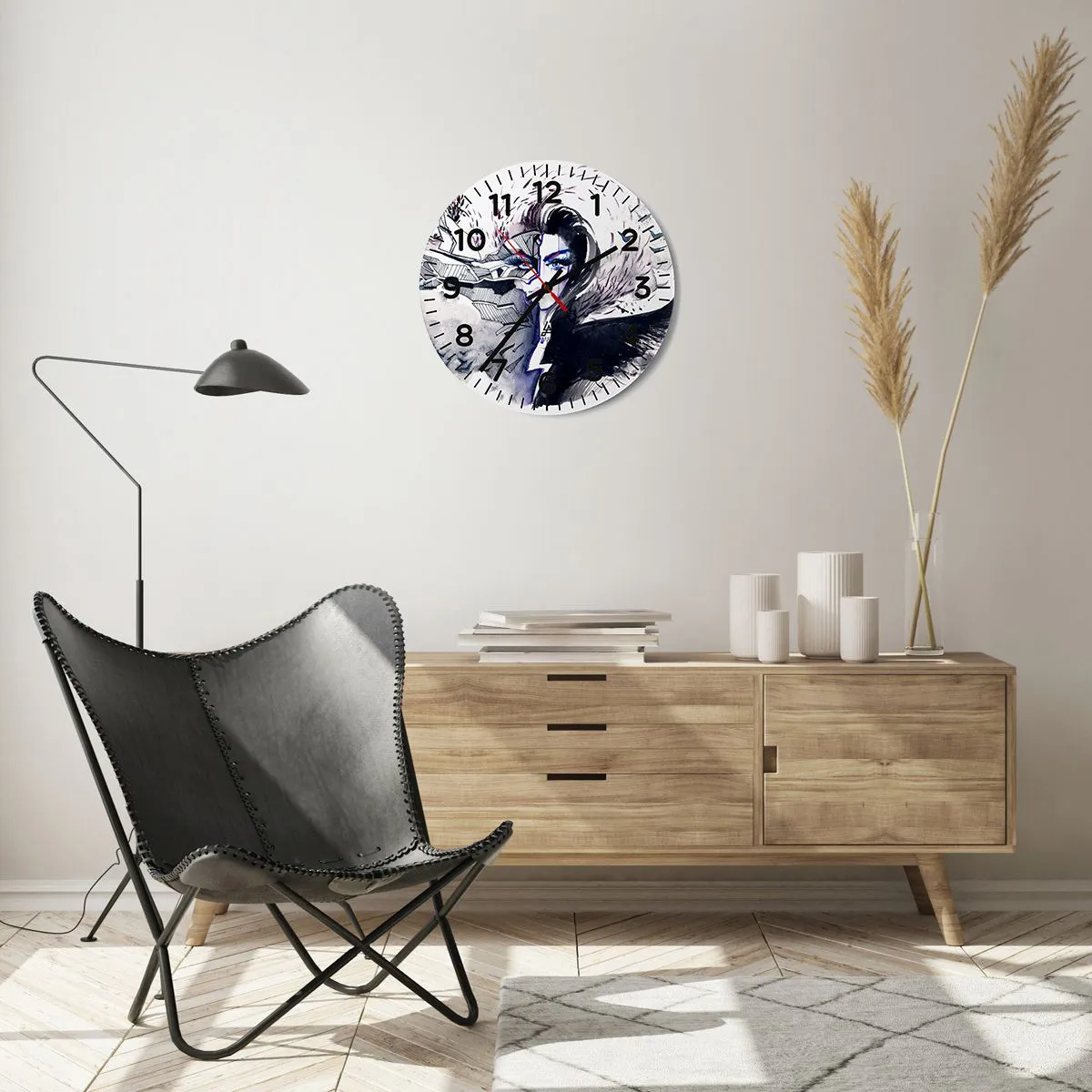 Zegar ścienny - Demoniczna i piękna - 40x40 cm