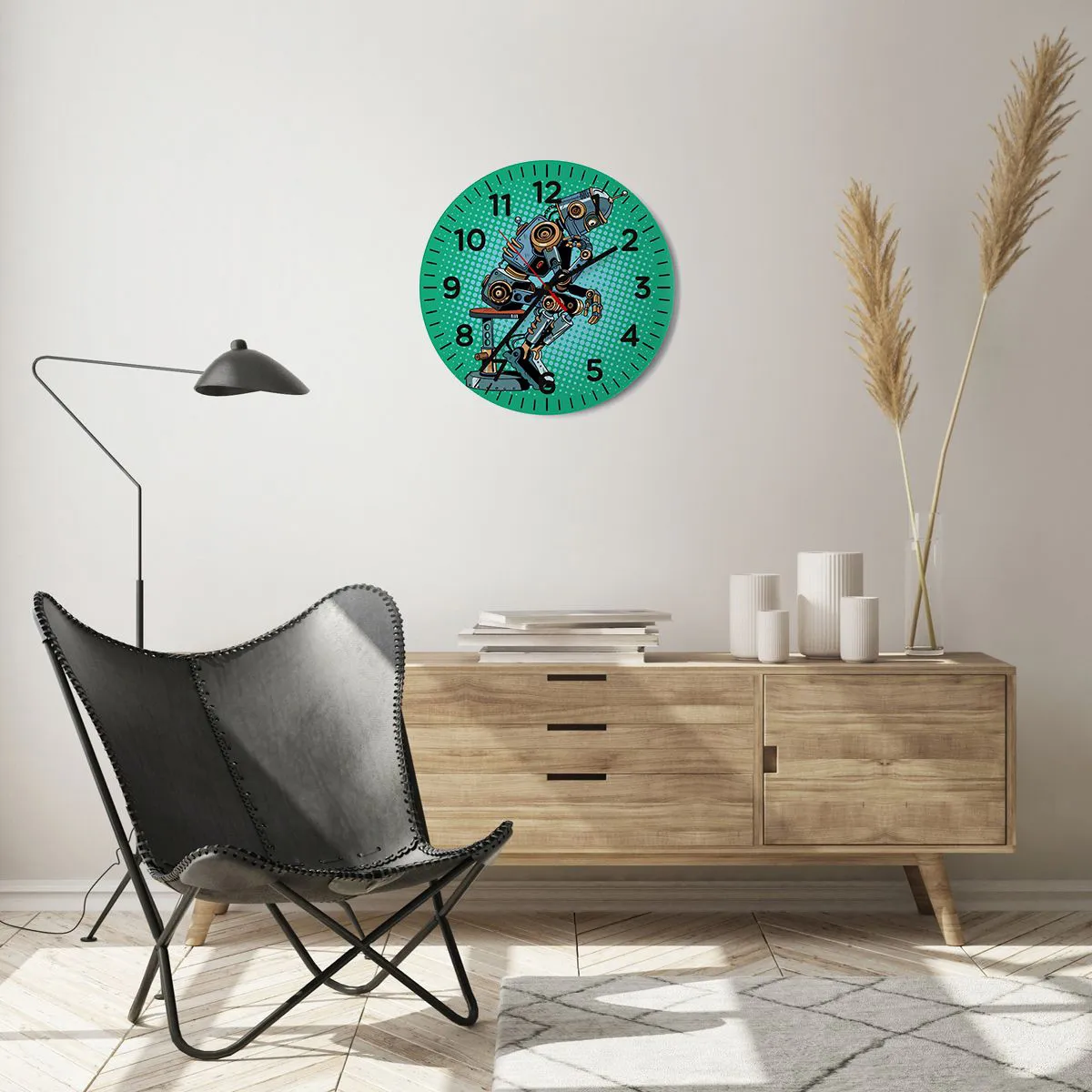 Wall clock - Clock on glass - On the Essence of Being - 40x40 cm