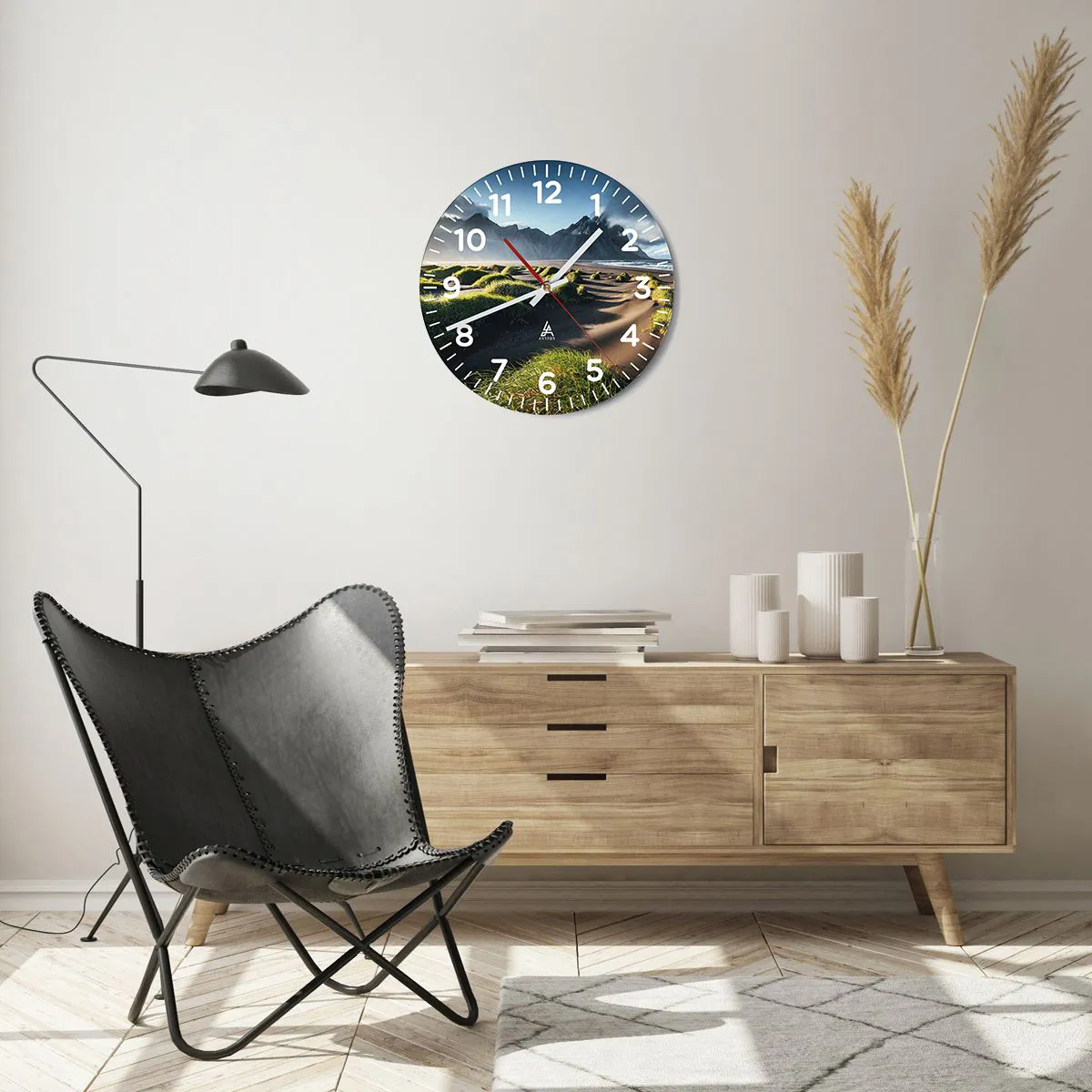 Reloj de pared - Reloj de vidrio - Armonía de los elementos - 40x40 cm