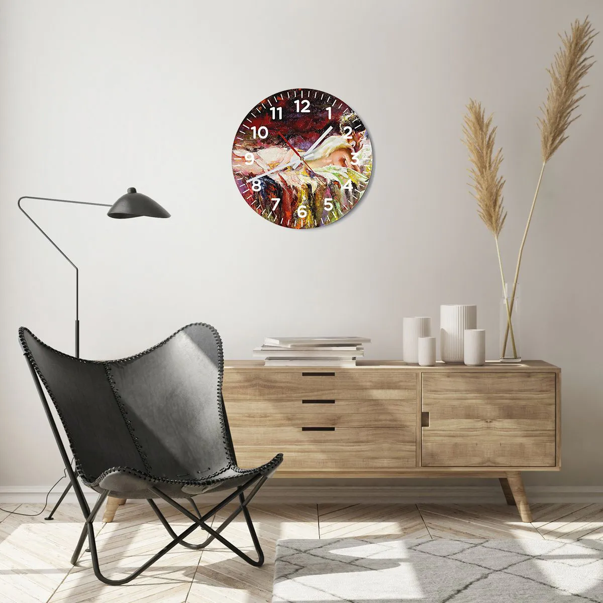 Wanduhr - Glasuhr - Venus in Gedanken - 40x40 cm