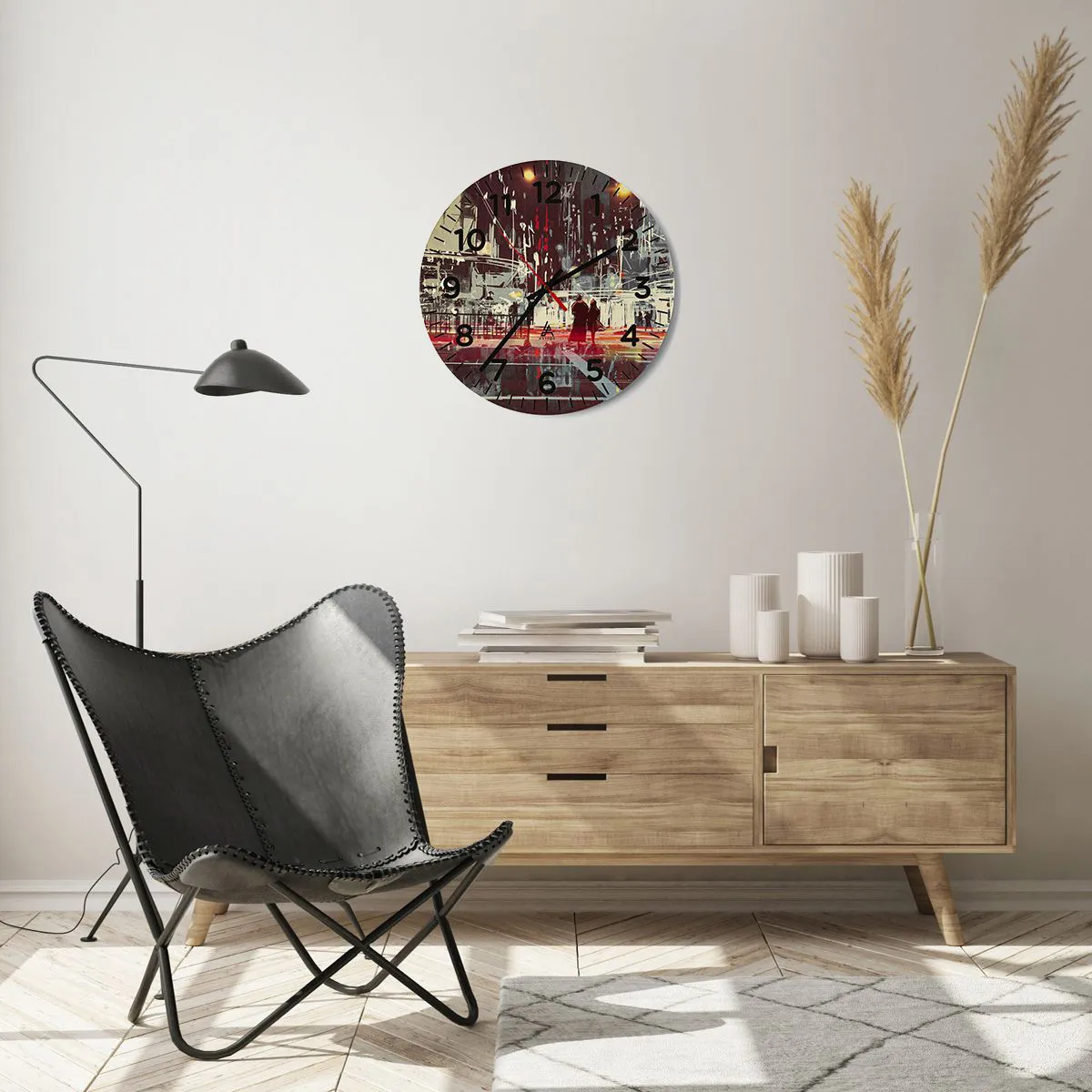 Relógio de parede - Relógio em vidro - Travessia metropolitana - 40x40 cm