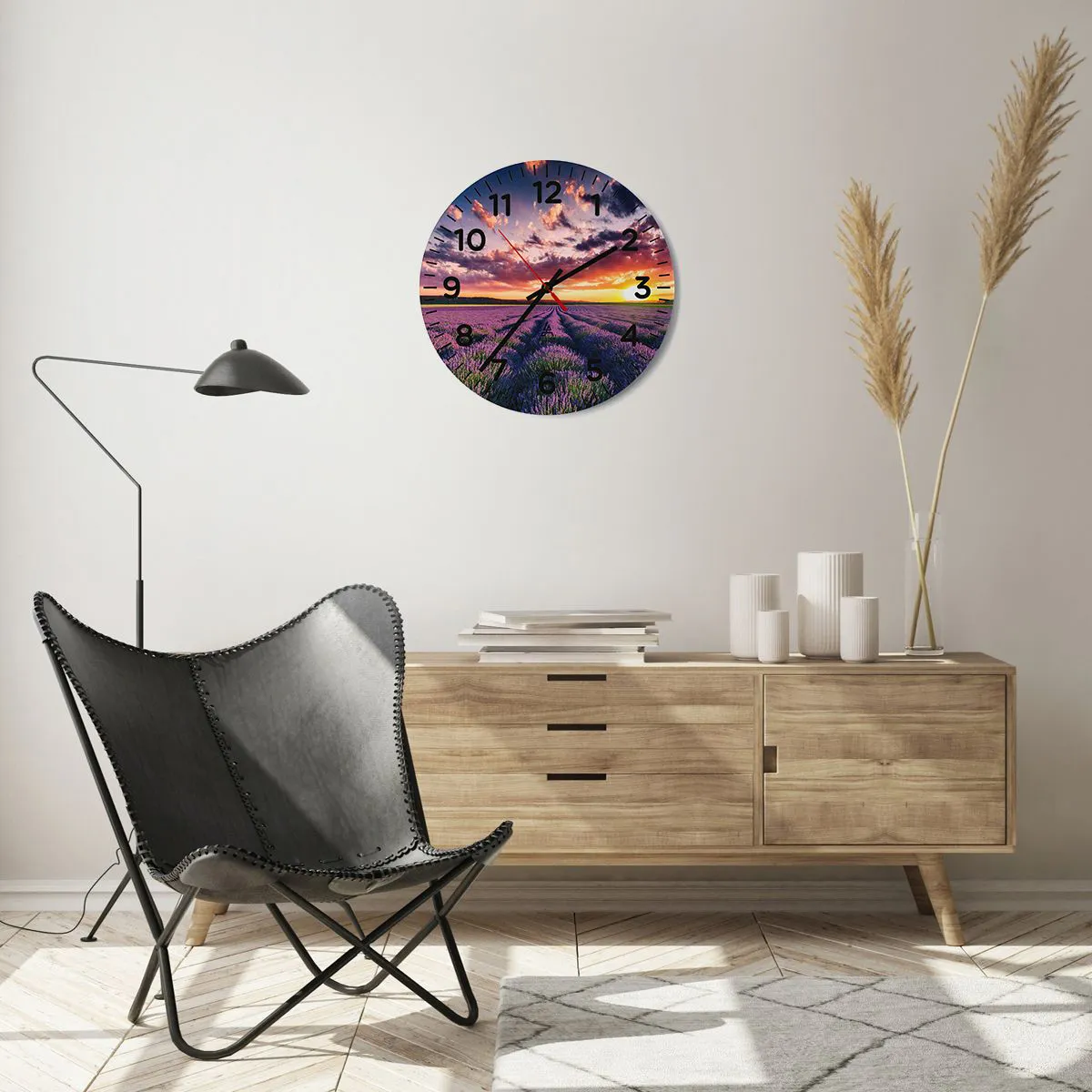 Horloge murale - Pendule murale - Monde de lavande - 40x40 cm