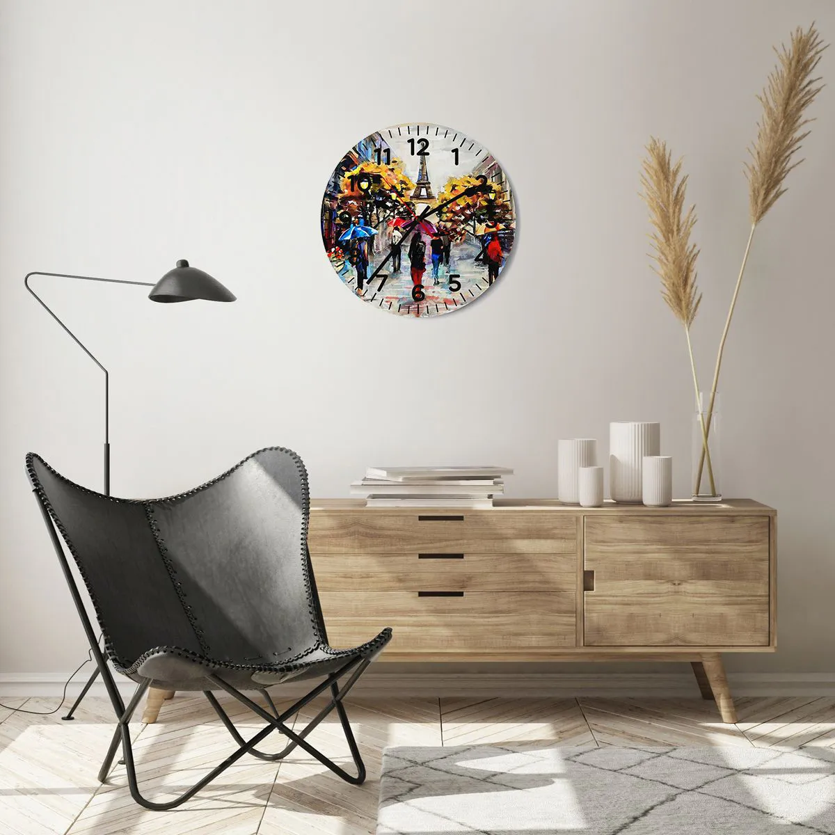 Orologio da parete - Orologio in Vetro - Bella soprattutto d'autunno - 40x40 cm