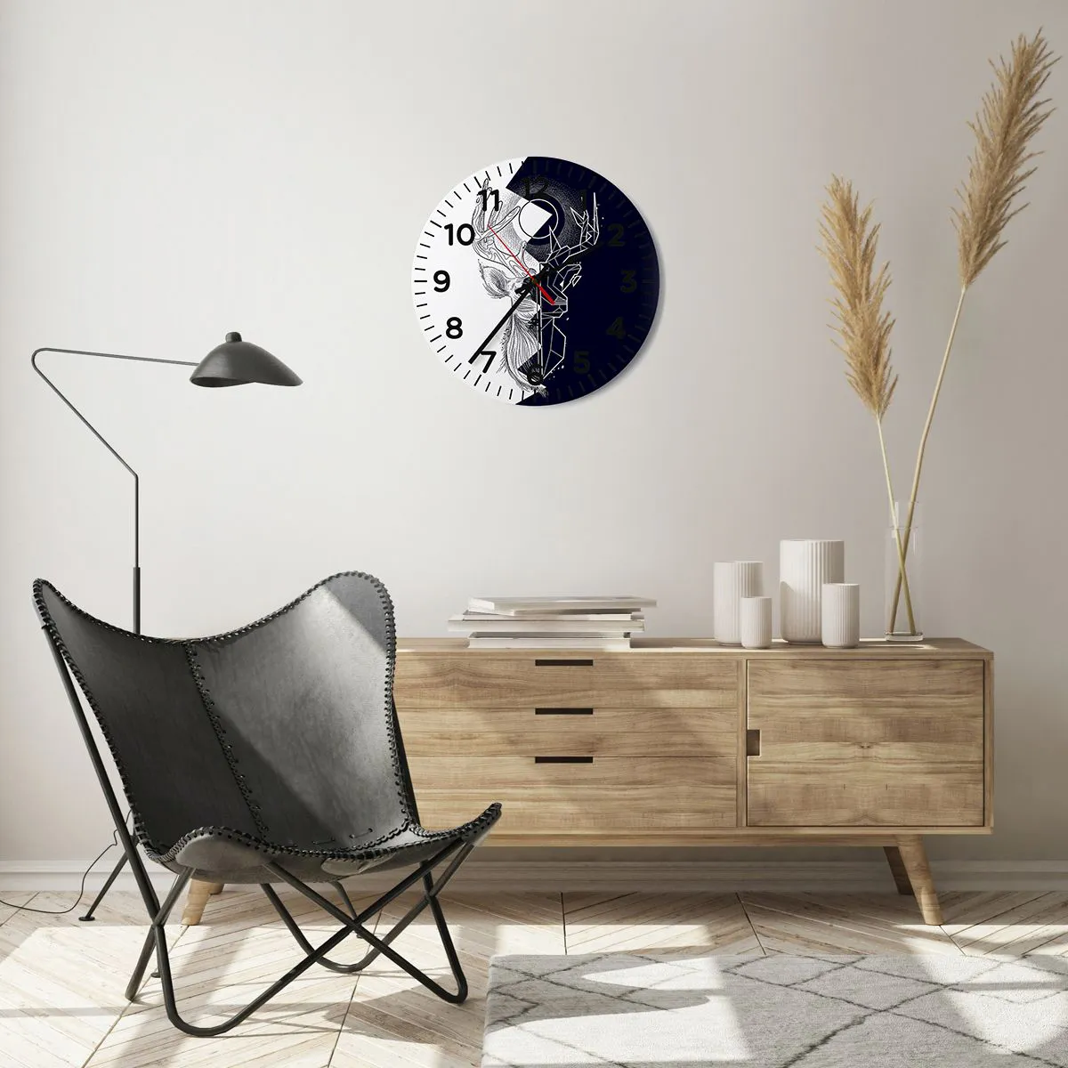 Orologio da parete - Orologio in Vetro - Lotta e unità degli opposti - 40x40 cm