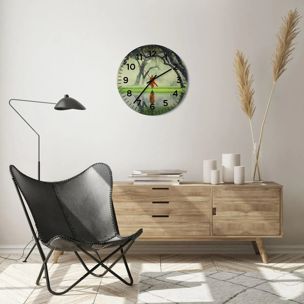 Nástěnné hodiny - Na cestě k osvícení - 40x40 cm