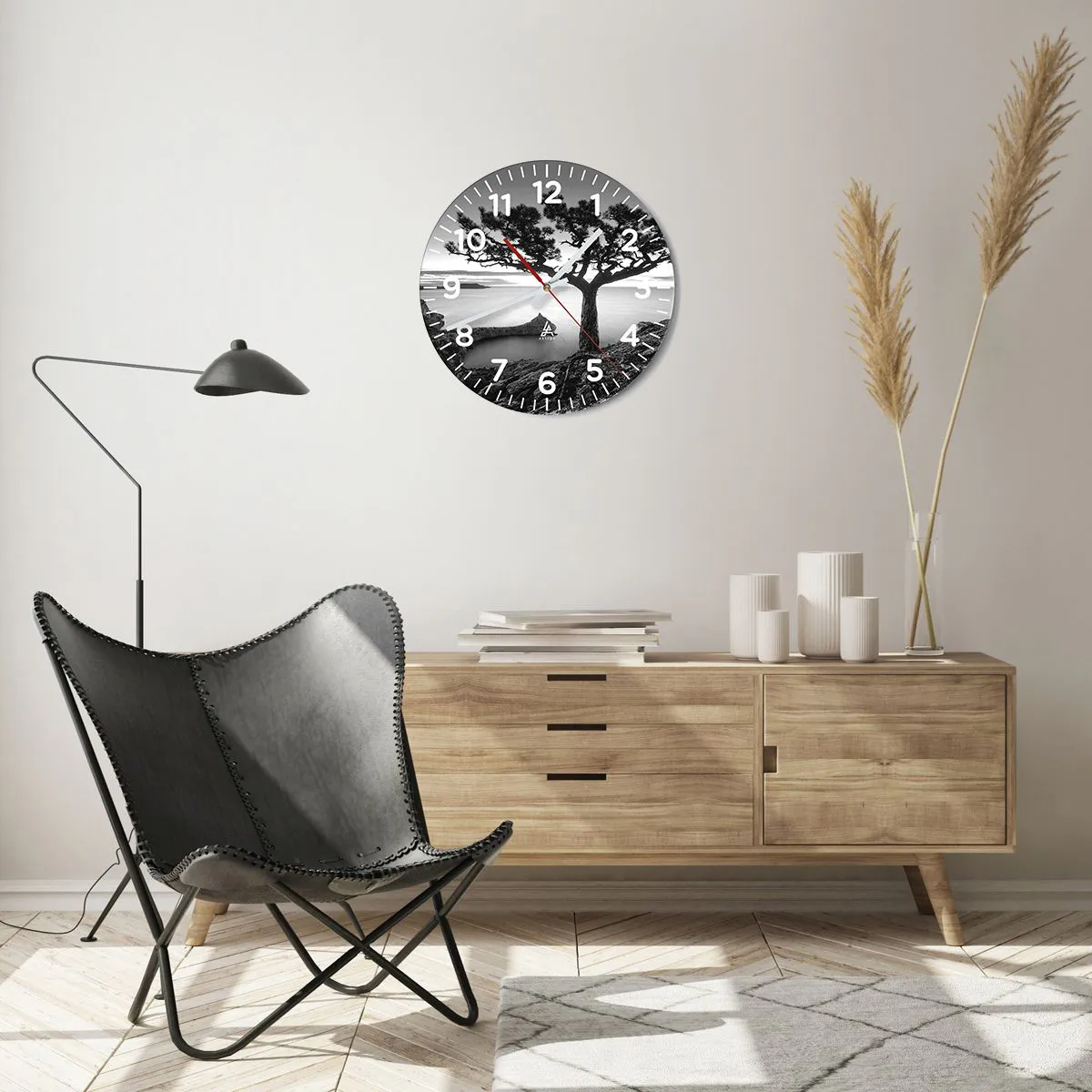 Wall clock - Clock on glass - Quiet All Around - 40x40 cm