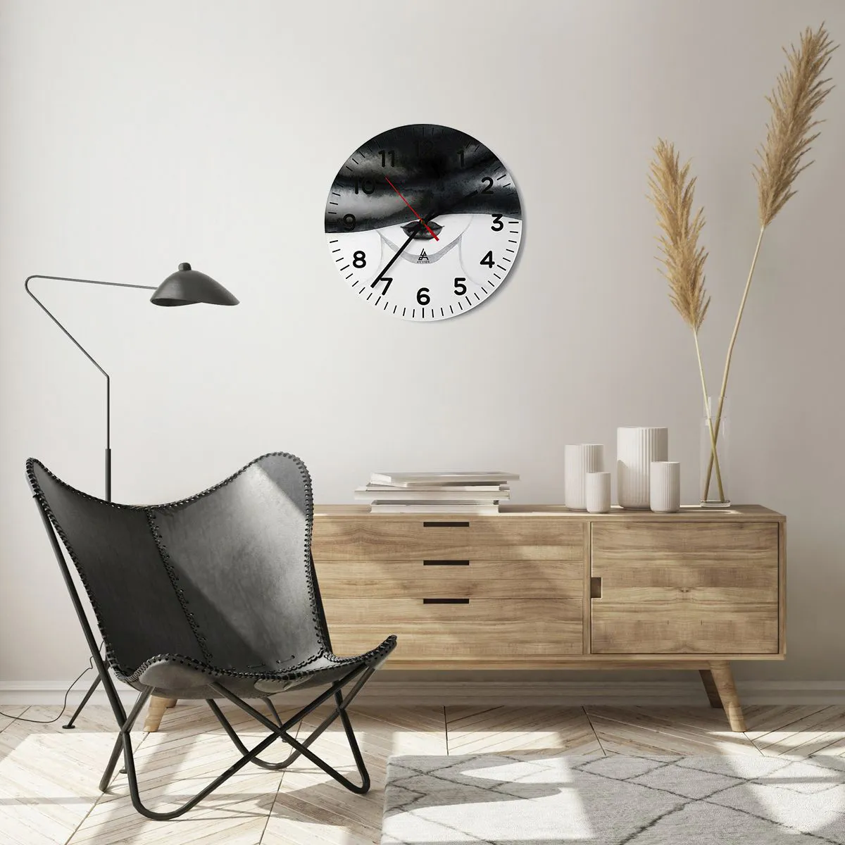 Ceas de perete - Ceas pe sticlă - Un mister senzual - 40x40 cm