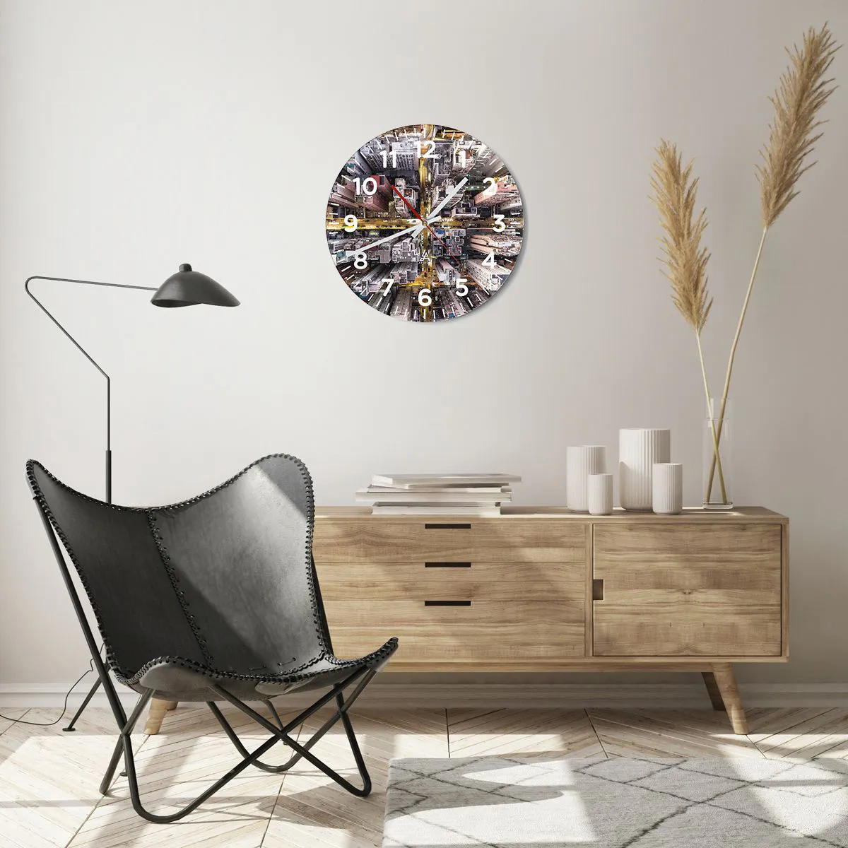 Zegar ścienny - Pozdrowienia z Hongkongu - 40x40 cm