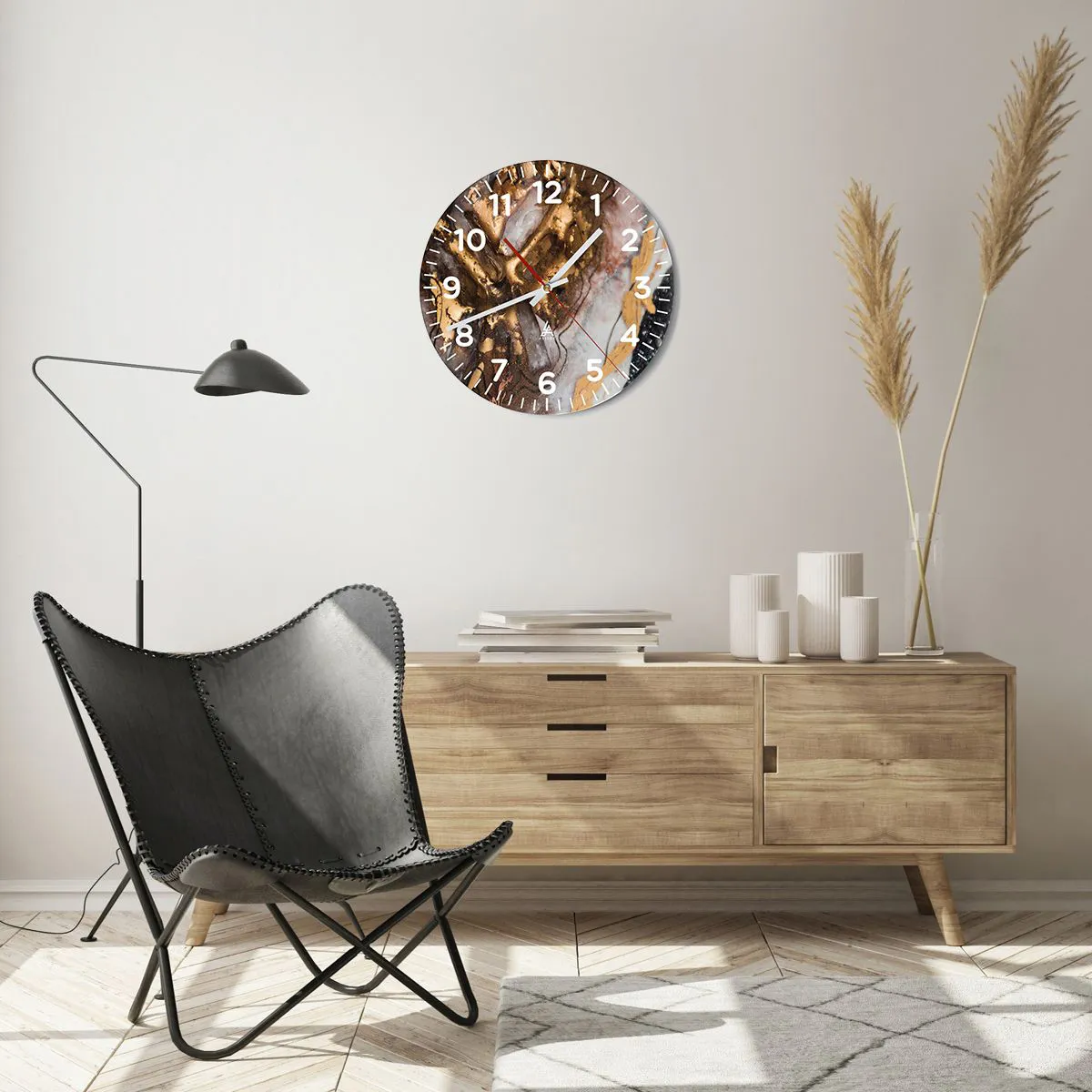 Wandklok - Klok - Het element aarde - 40x40 cm