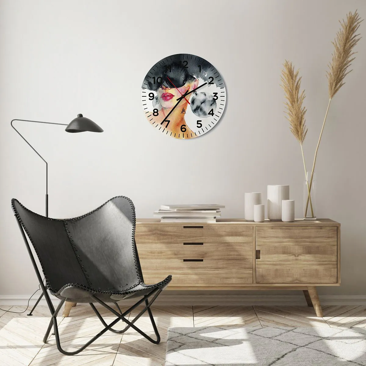 Ceas de perete - Ceas pe sticlă - Secretul eleganței - 40x40 cm