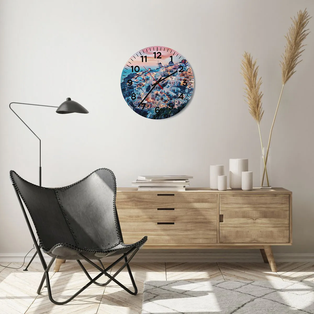 Wanduhr - Glasuhr - Dein toller griechischer Urlaub - 40x40 cm