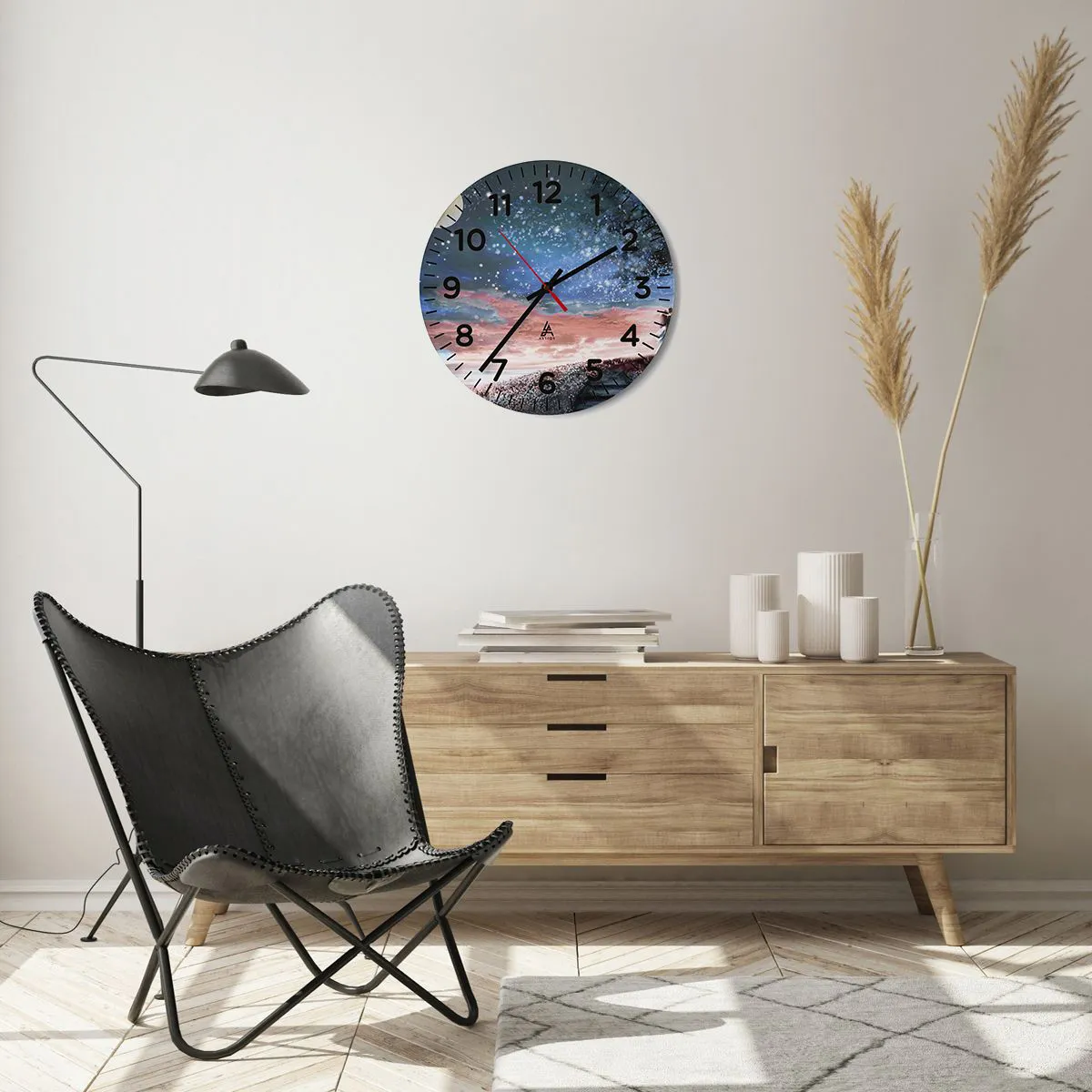 Reloj de pared - Reloj de vidrio - Un espectáculo estelar - 40x40 cm