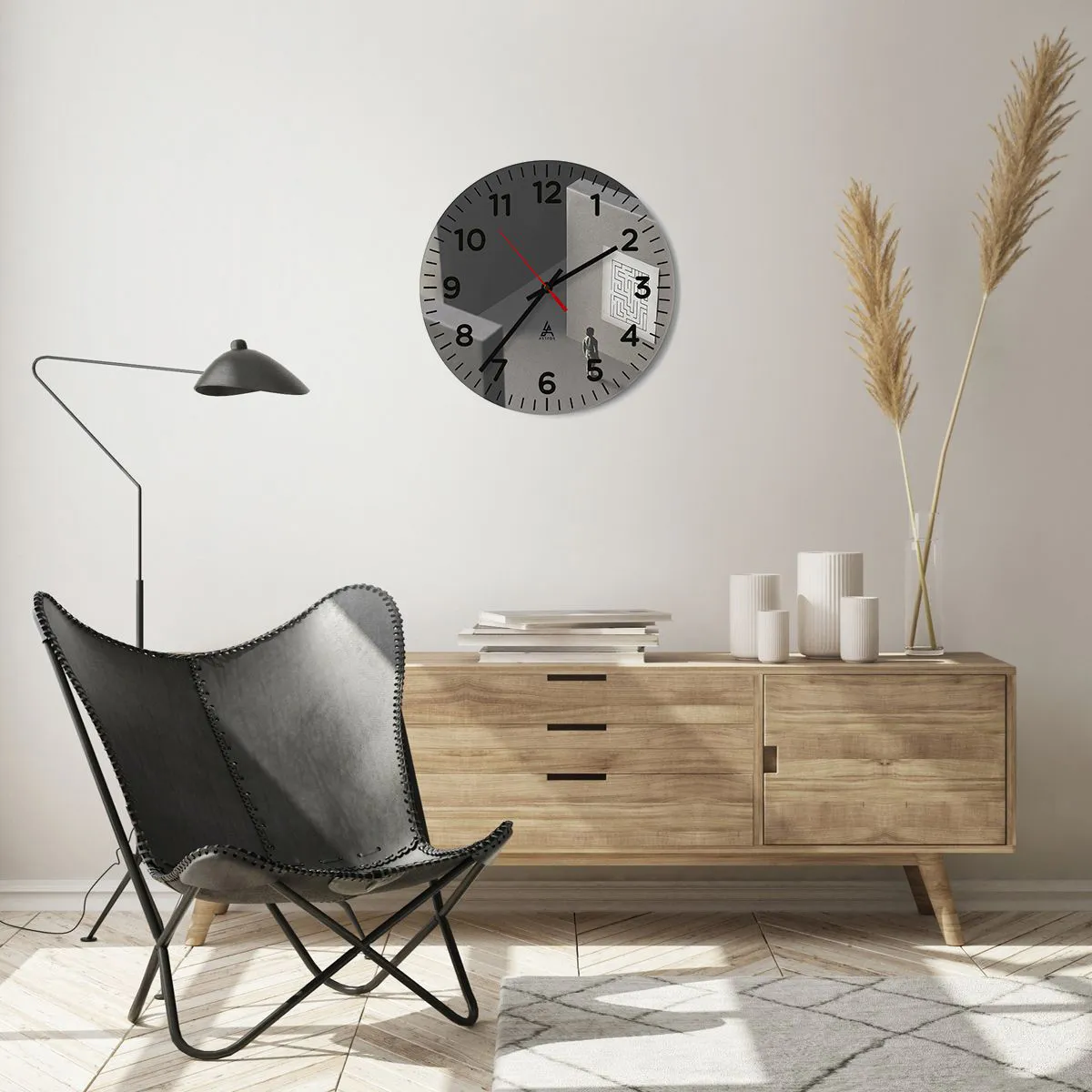 Ceas de perete - Ceas pe sticlă - Dar unde sunt? - 40x40 cm