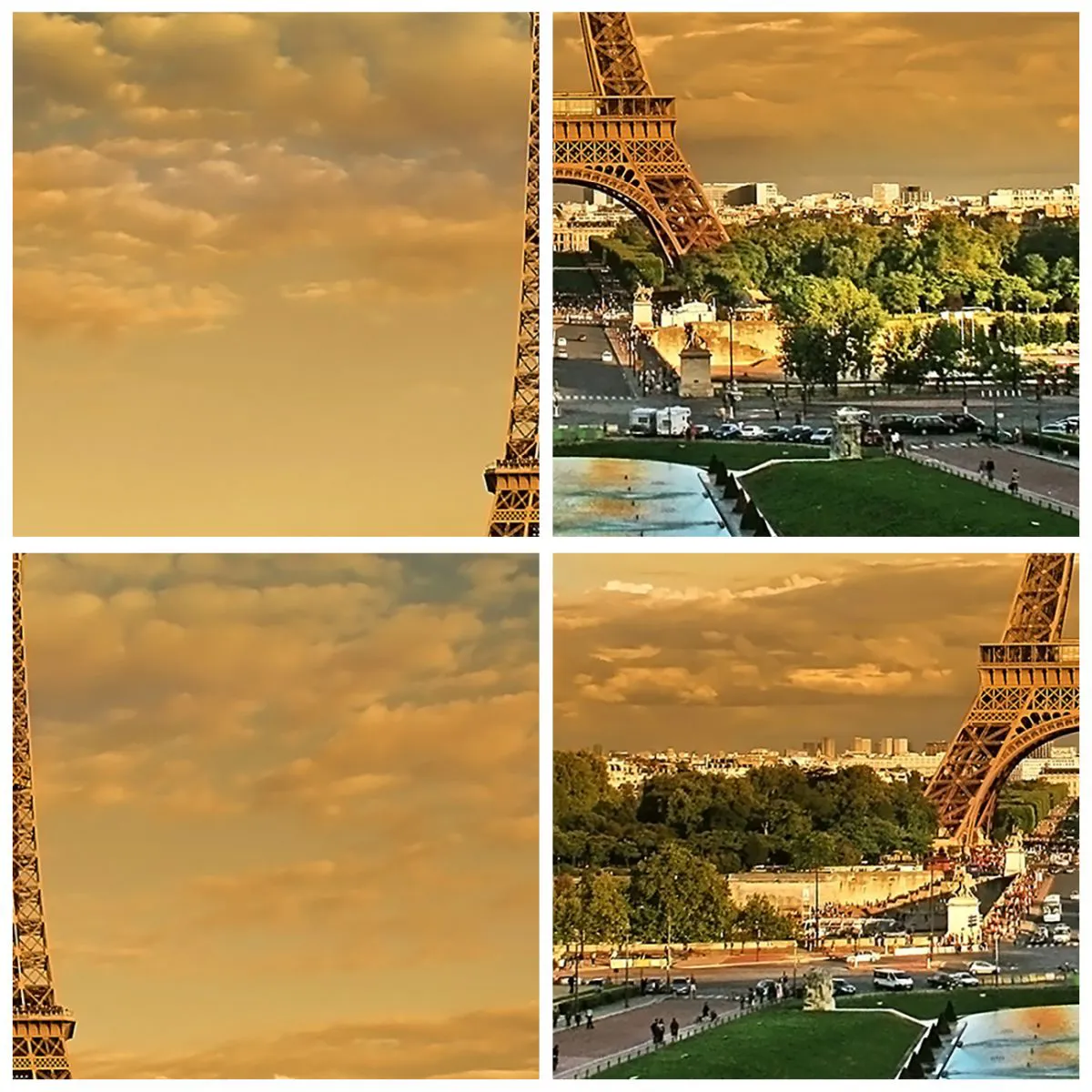Reloj de pared - Reloj de vidrio - La Torre Eiffel en París al atardecer - 30x30cm - Reina de París - Decoración de pared moderna para salón y dormitorio ARTTOR