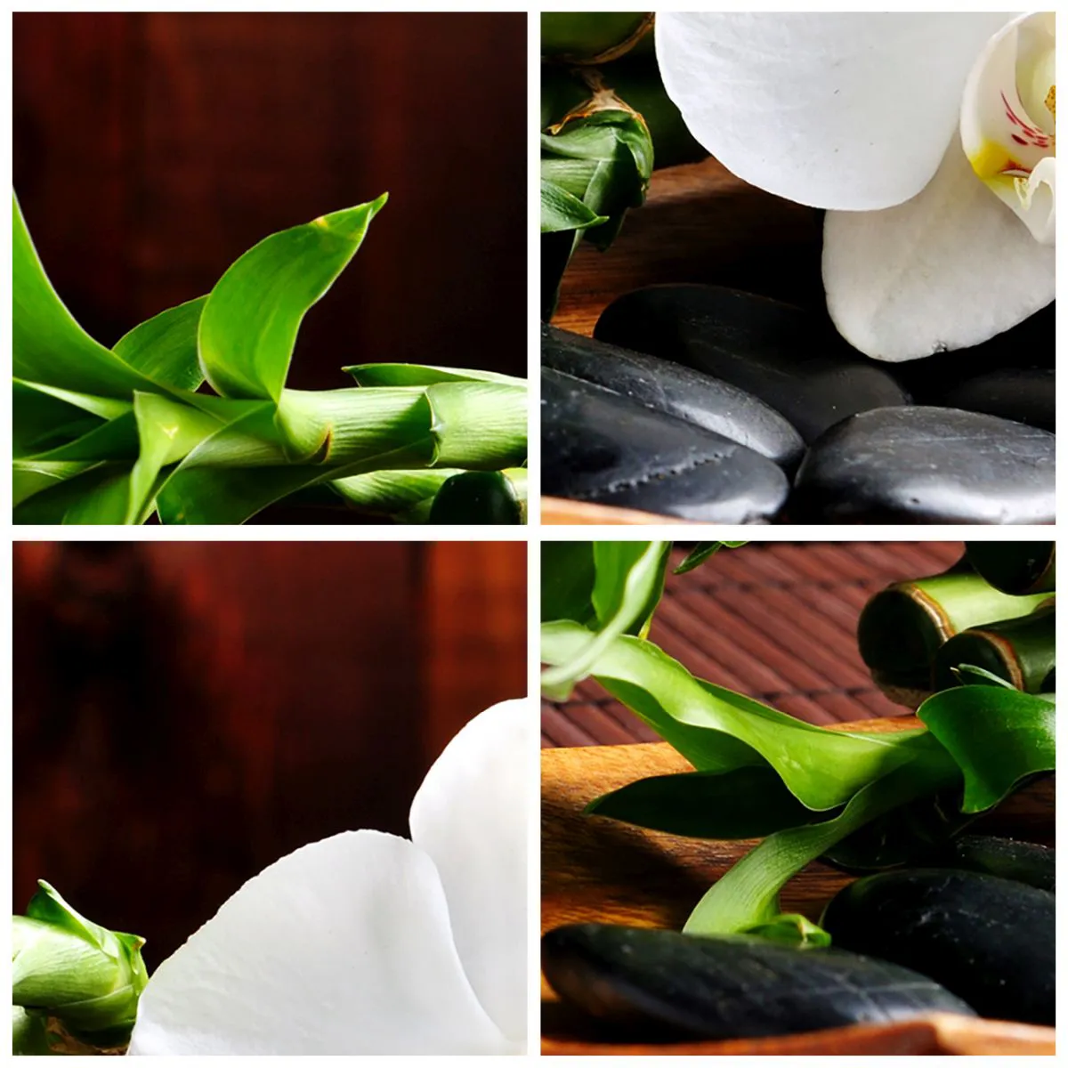 Zegar ścienny - Biała orchidea z bambusem i kamieniami - 30x30cm - Poddaj się dotykowi natury - Nowoczesna dekoracja ścienna do salonu, kuchni i sypialni ARTTOR