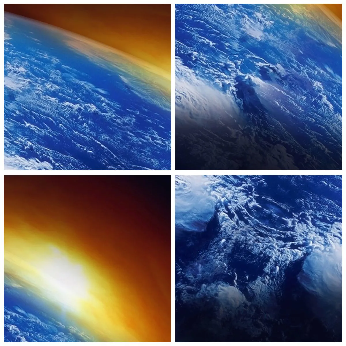 Wall clock - Clock on glass - Sunrise over Earth as seen from space - 30x30cm - Sunrise by the Blue Planet - Modern wall decoration for the living room, kitchen, and bedroom ARTTOR