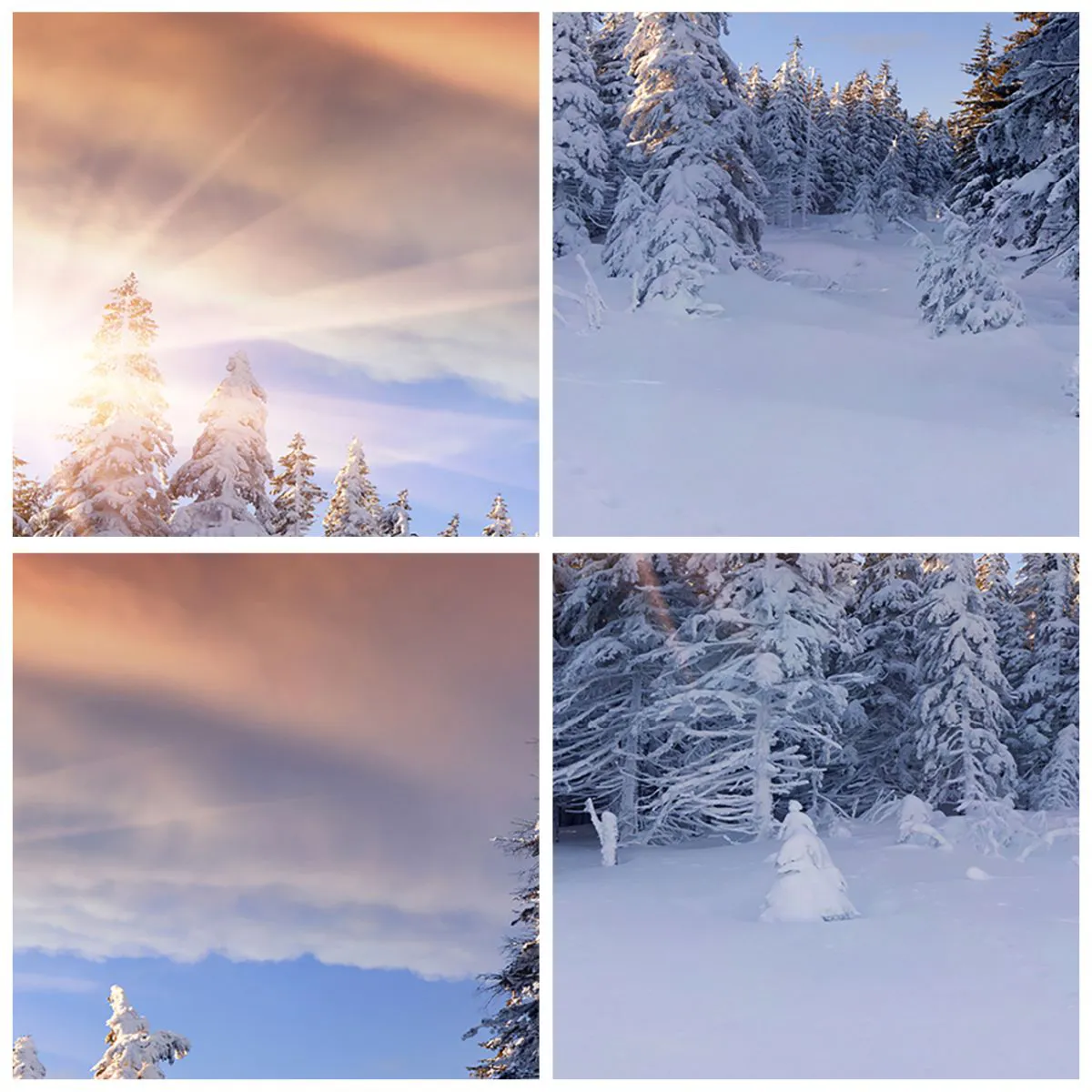 Wall clock - Clock on glass - Winter landscape with snow-covered trees and the setting sun - 30x30cm - Snowy Spectacle of Nature - Modern wall decoration for the living room, kitchen, and bedroom ARTTOR