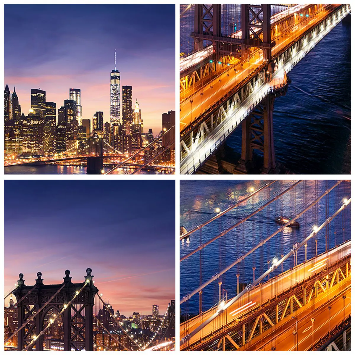 Ceas de perete - Ceas pe sticlă - Pe un pod luminos către inima orașului - 30x30 cm