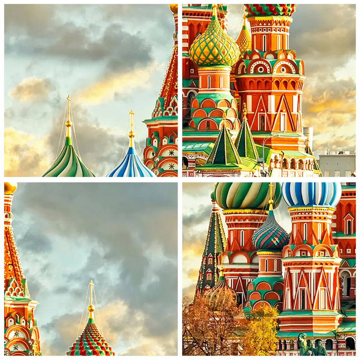 Horloge murale - Pendule murale - Une cathédrale colorée avec des dômes caractéristiques - 30x30cm - Même Disney ne l'aurait pas proposé - Décoration murale moderne pour le salon et la chambre ARTTOR