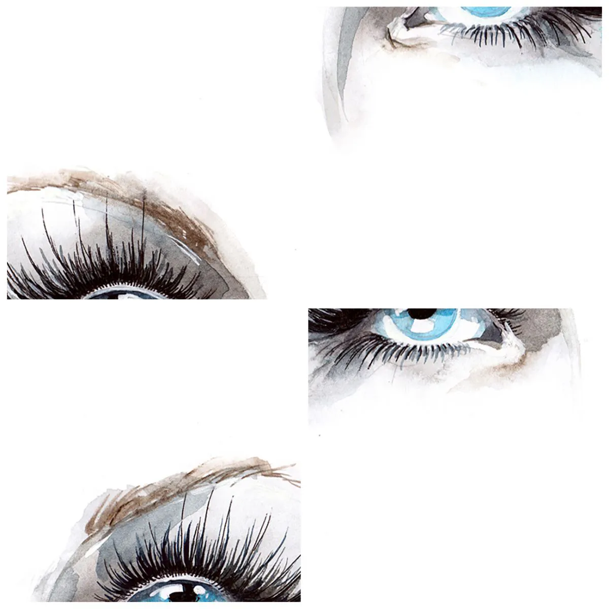 Horloge murale - Pendule murale - Yeux bleus avec de longs cils dans un style aquarelle artistique - 30x30cm - Yeux d'ange? - Décoration murale moderne pour le salon, la cuisine et la chambre ARTTOR