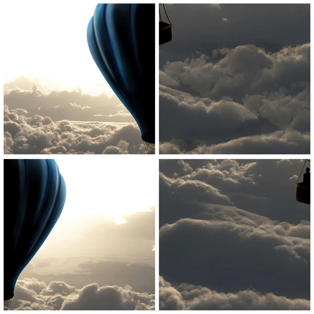 Wanduhr - Glasuhr - Ein Wanderer über den Wolken - 40x40 cm