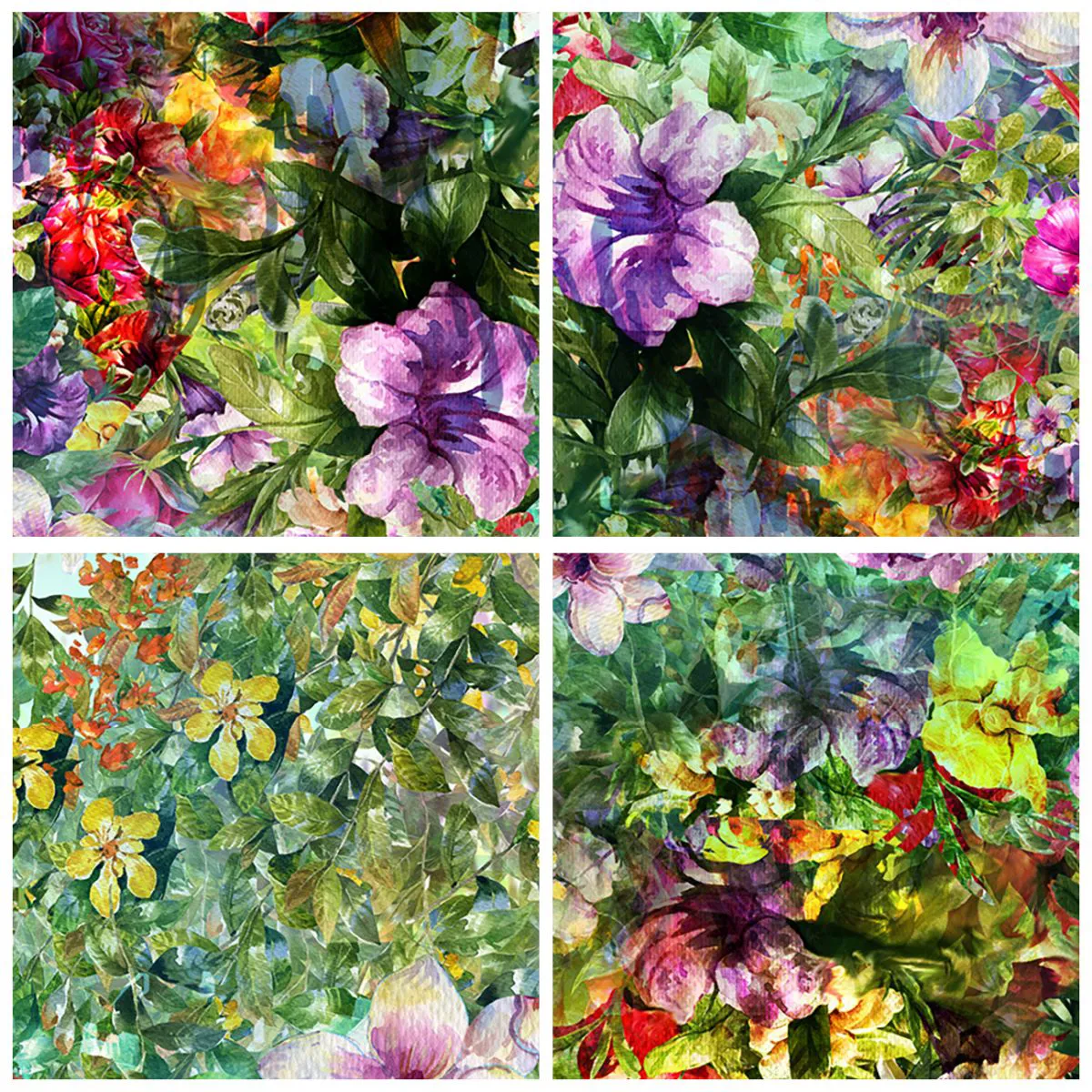 Wall clock - Clock on glass - Lost in the Flowers - 30x30 cm