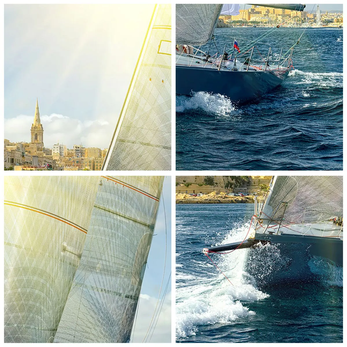 Relógio de parede - Relógio em vidro - Veleiros com o cenário de uma cidade litorânea ao sol - 30x30cm - É hora de deixar a cidade - Decoração de parede moderna para a sala de estar, cozinha e quarto ARTTOR