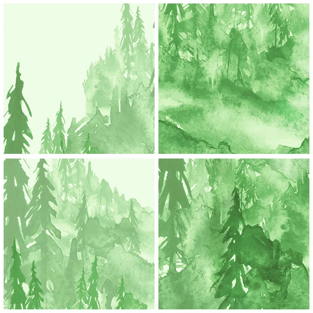 Nástěnné hodiny - Rozmazaný zelenou mlhou - 30x30 cm