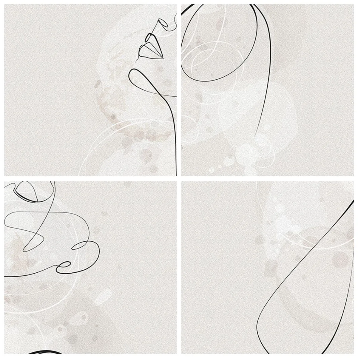 Ceas de perete - Ceas pe sticlă - O linie neagră creând silueta unei femei pe un fundal alb - 30x30cm - Spirala frumuseții - Decorațiune modernă pentru perete pentru living, bucătărie și dormitor ARTTOR