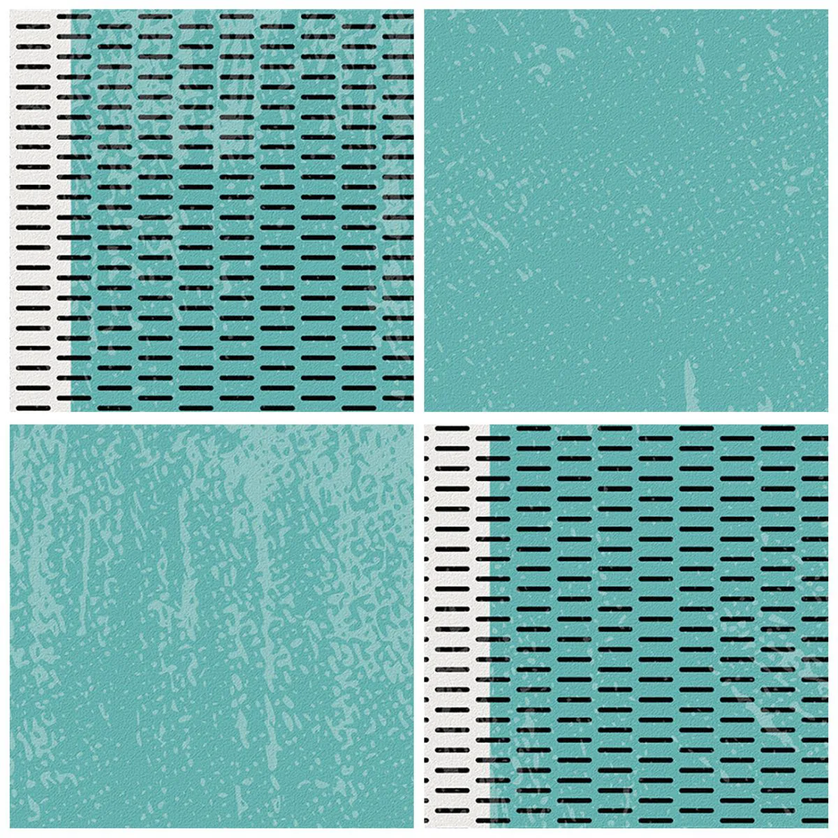 Reloj de pared - Reloj de vidrio - Gráficos en turquesa y negro con un patrón y textura rítmicos. - 30x30cm - Composición equilibrada - Decoración de pared moderna para salón, cocina y dormitorio ARTTOR