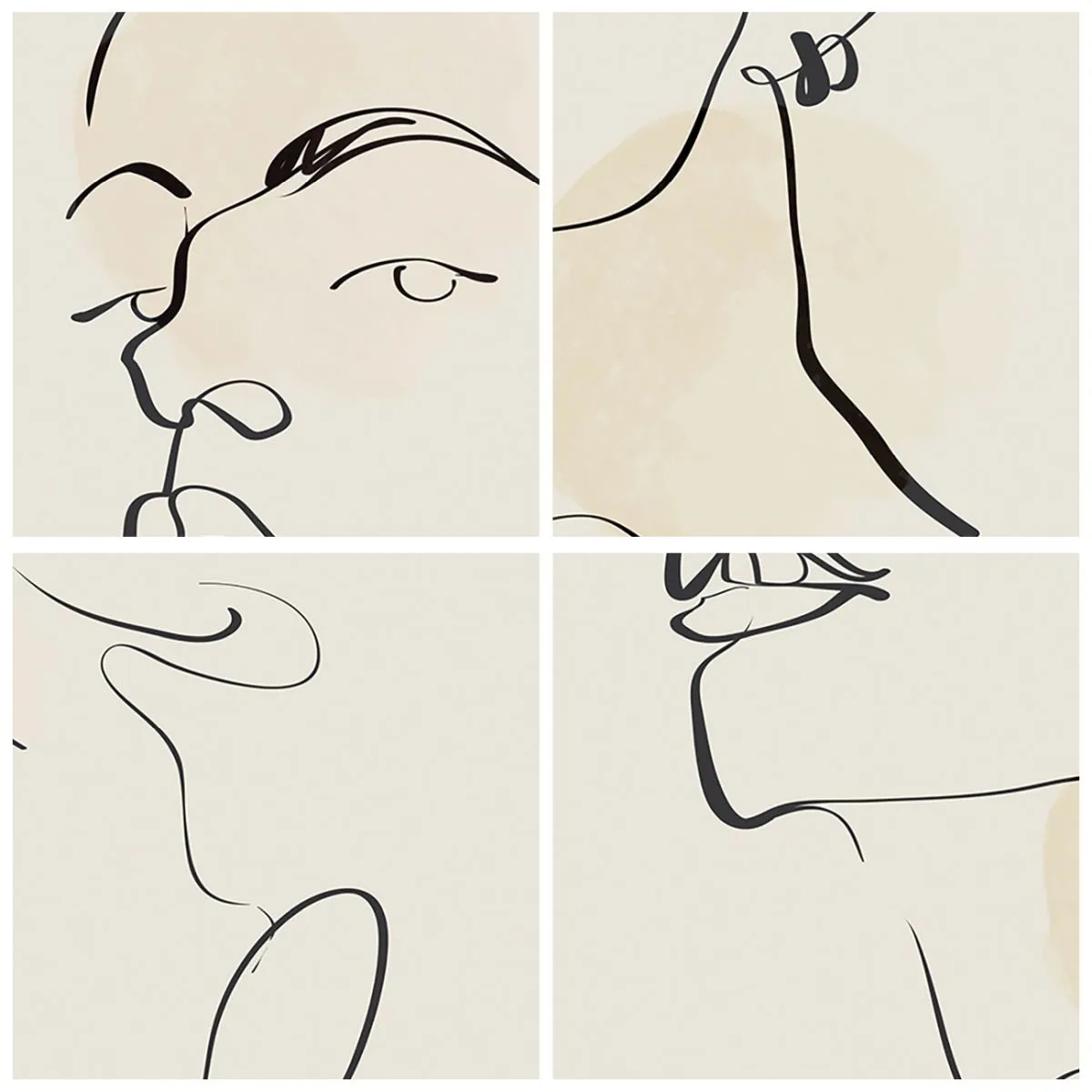 Väggklocka - Klocka på glas - En minimalistisk linje som skapar ett porträtt av en kvinna mot en ljus bakgrund - 30x30cm - Stolt blick - Modern väggdekoration för vardagsrum, kök och sovrum ARTTOR