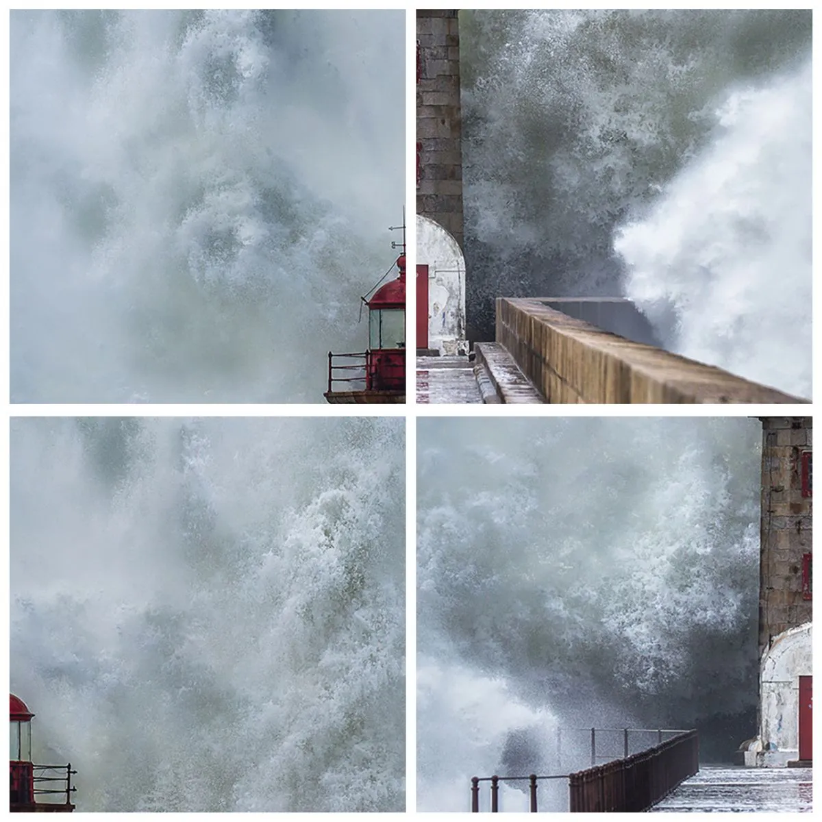 Vægur, Uret - Et fyrtårn midt i en kæmpe bølge, der slår mod bølgebryderen - 30x30cm - Vandets brusen, vindens susen, lyden af vinden - Moderne vægdekoration til stue, køkken og soveværelse ARTTOR