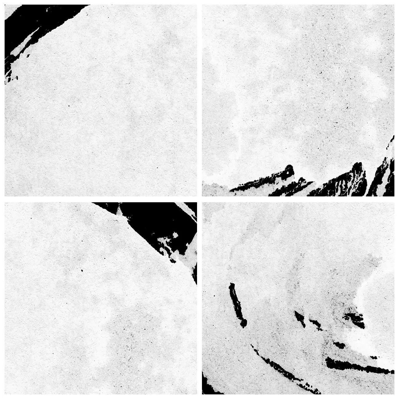 Vægur, Uret - Hvid penselcirkel på sort baggrund i zen-stil - 30x30cm - Den gode vej ud - Moderne vægdekoration til stue, køkken og soveværelse ARTTOR