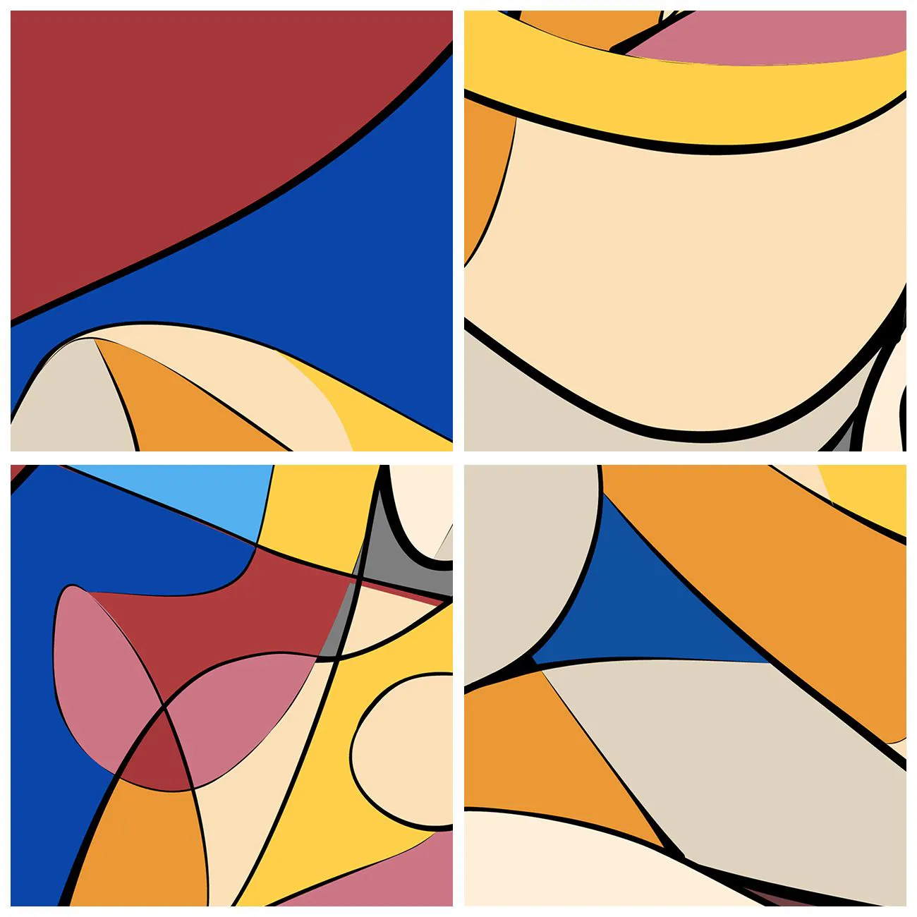 Orologio da parete - Orologio in Vetro - Nudo colorato in stile cubista - 30x30cm - Nudo cubista - Decorazione murale moderna per soggiorno e camera da letto ARTTOR