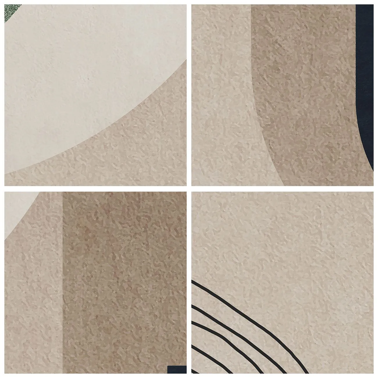 Vægur, Uret - Dæmpede ovale former med buer og jordfarver - 30x30cm - Blidheden i en oval - Moderne vægdekoration til stue, køkken og soveværelse ARTTOR