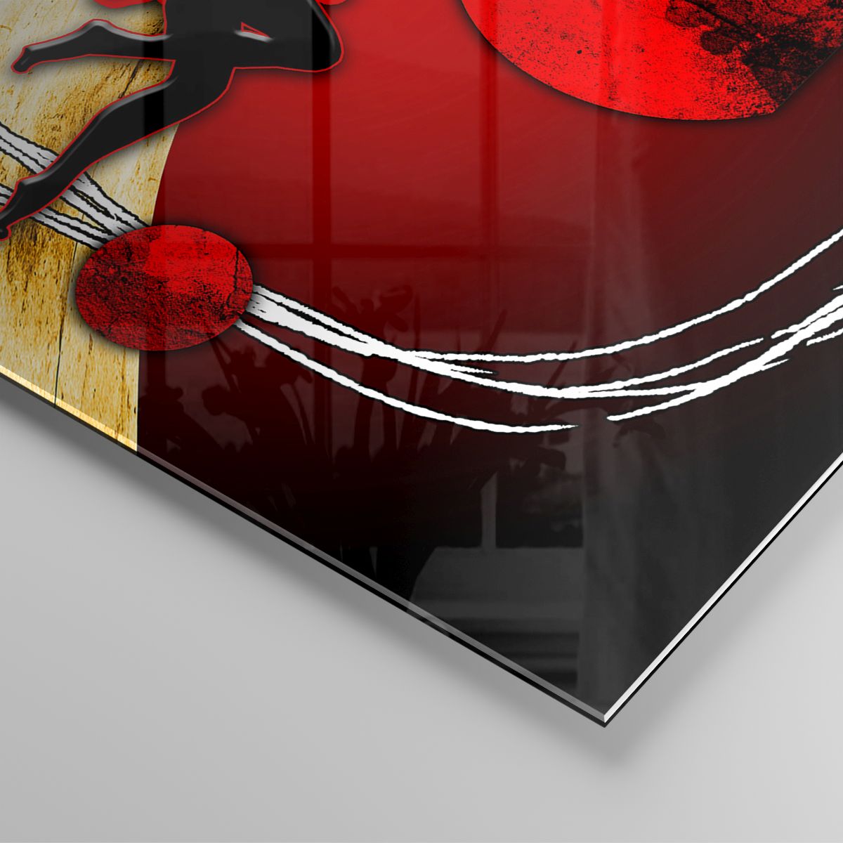 Tableau en verre femme afro abstraite 120x120 | Maisons du Monde