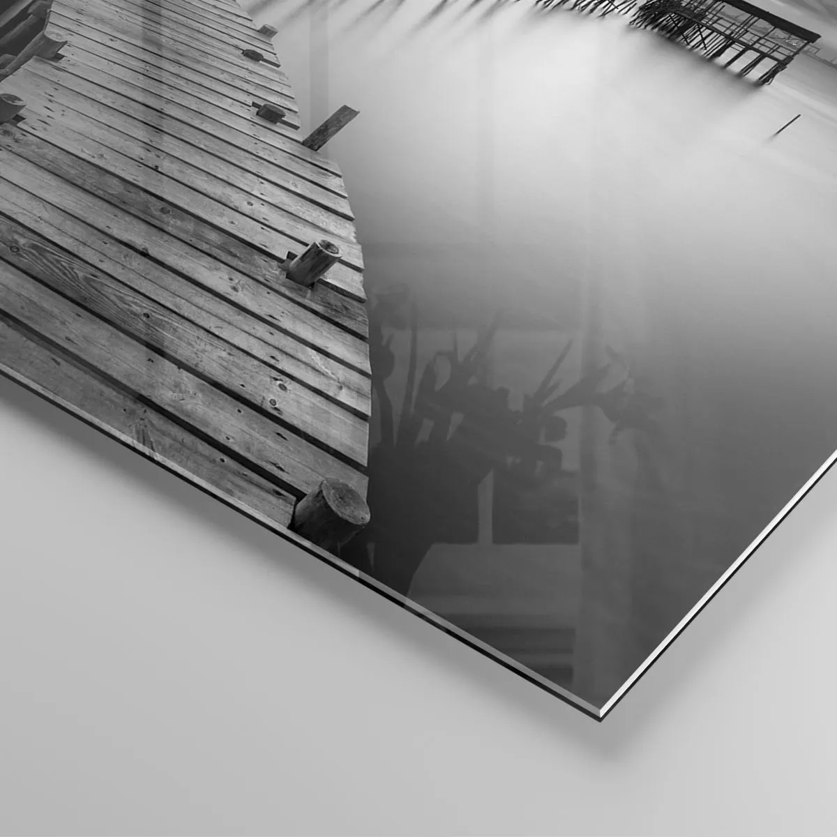 Obraz na skle - Klid zapomenutého břehu - 90x30 cm