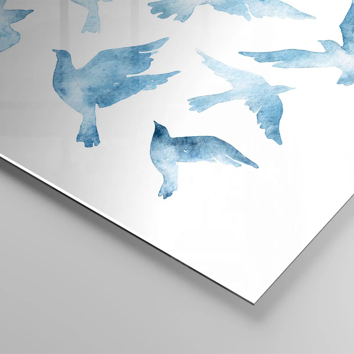 Tablou pe sticlă - Păsări albastre - 50x70 cm