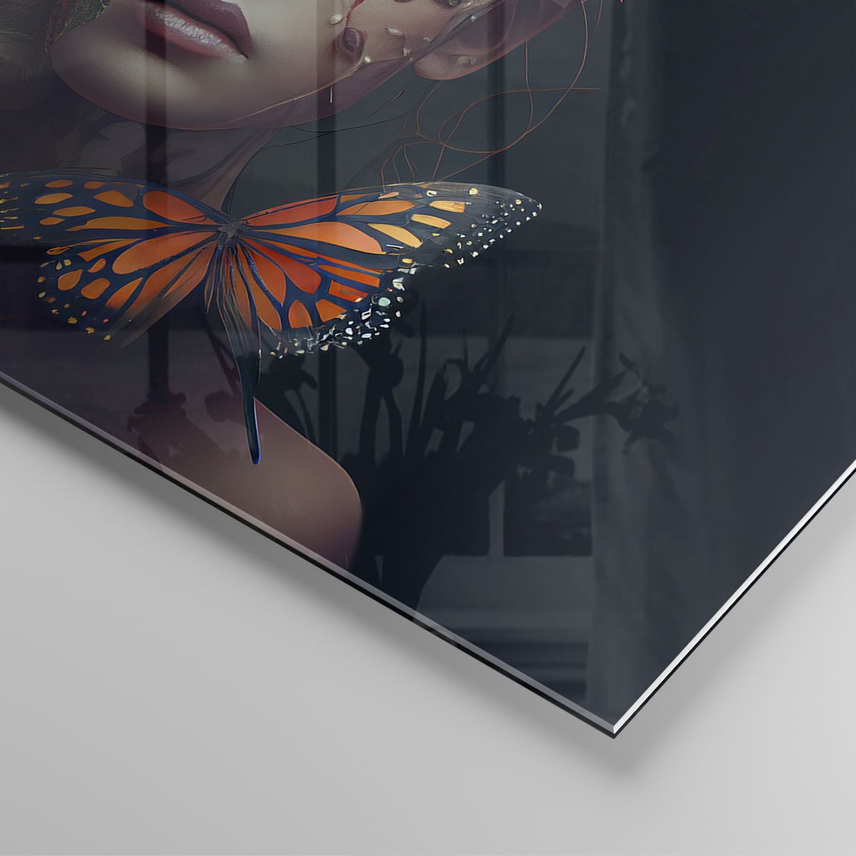 Tableau Femme avec papillons alu dibond 100x75 | Maisons du Monde
